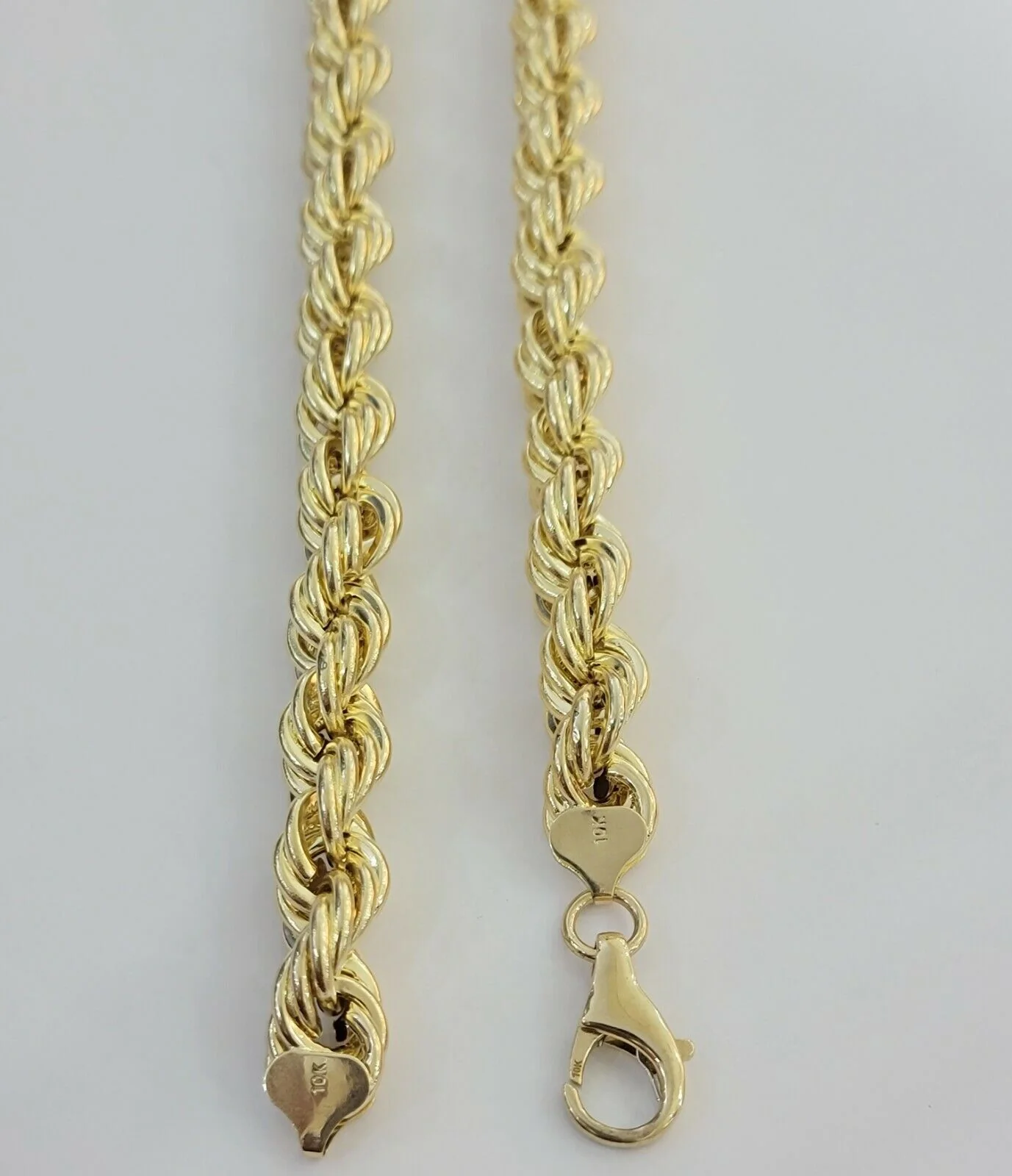 REAL 10k Gold Rope Chain Mens Necklace 12mm 24 Inch 10kt Yellow Gold , Thick - Image 5