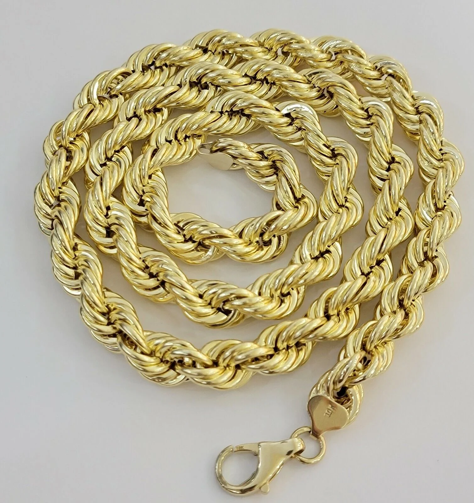 REAL 10k Gold Rope Chain Mens Necklace 12mm 24 Inch 10kt Yellow Gold , Thick - Image 6