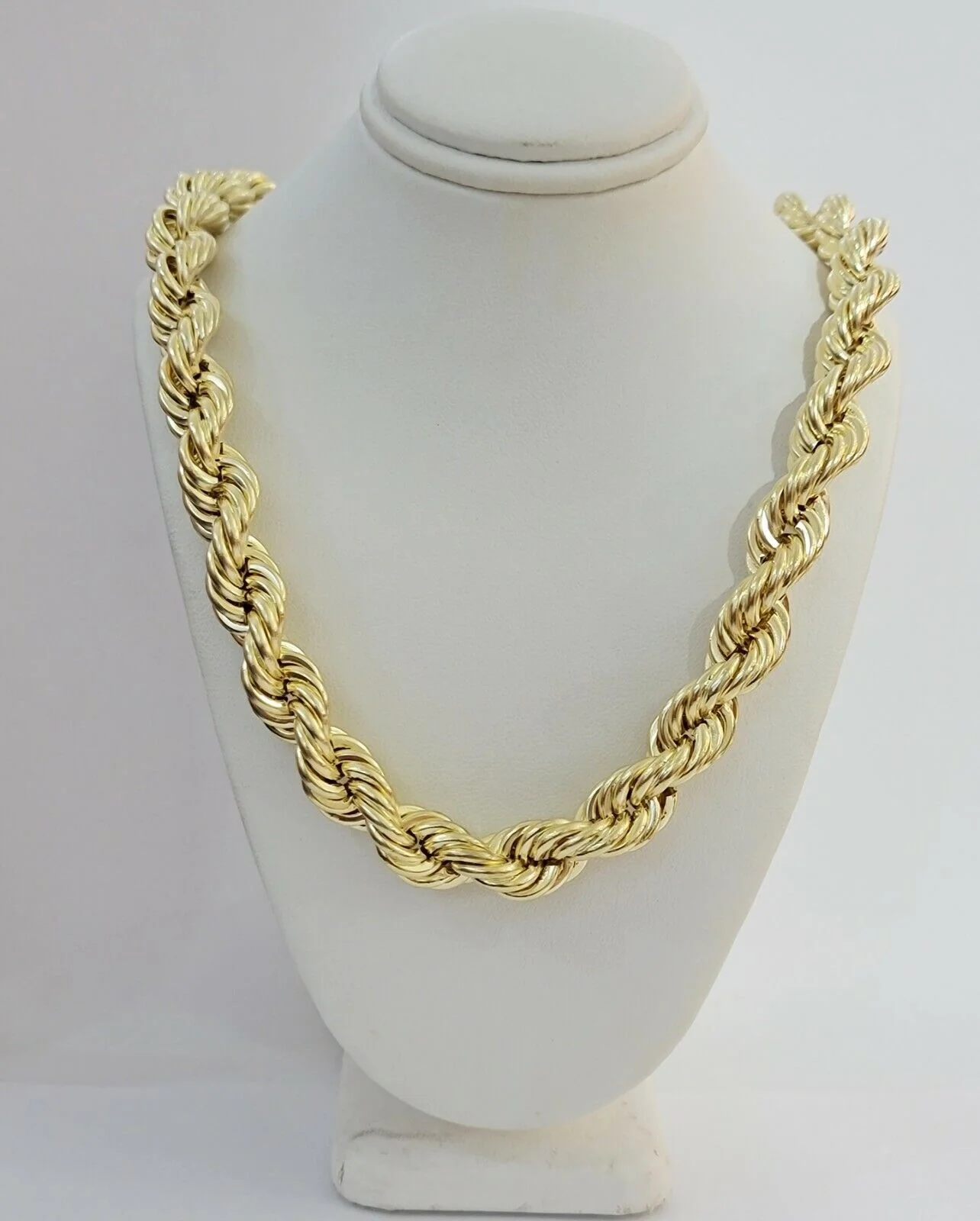 REAL 10k Gold Rope Chain Mens Necklace 12mm 24 Inch 10kt Yellow Gold , Thick - Image 8