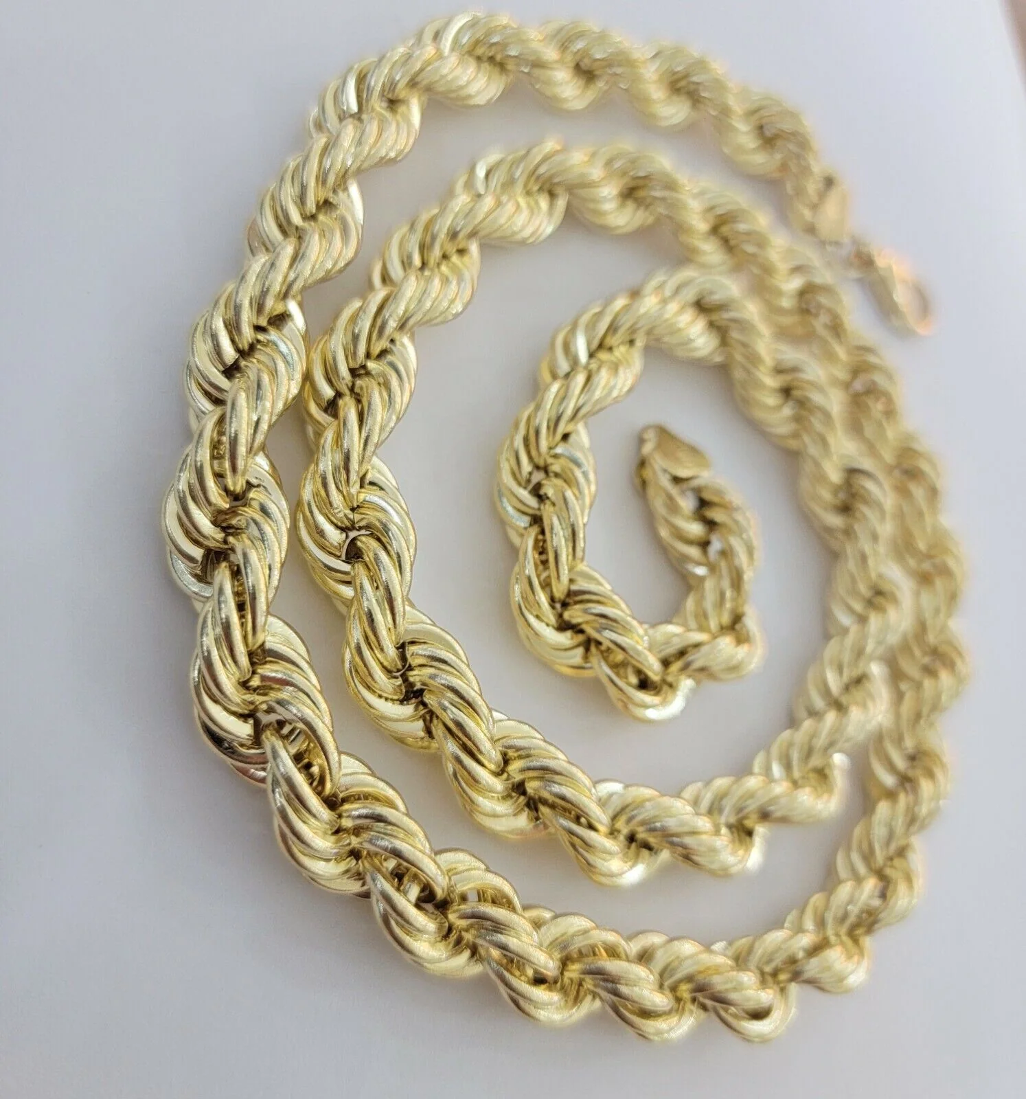 REAL 10k Gold Rope Chain Mens Necklace 12mm 24 Inch 10kt Yellow Gold , Thick - Image 9