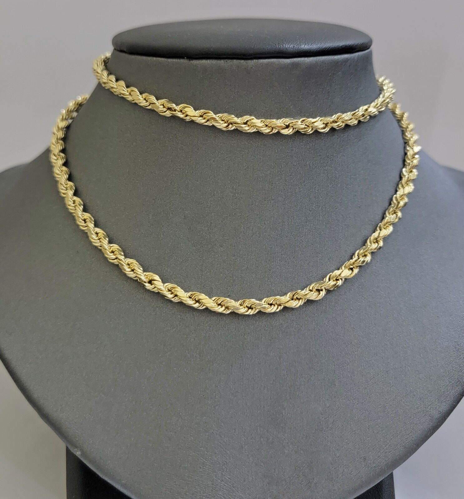 Real 10k Gold Rope Chain Necklace 18-30 Inch 3mm to 10mm Diamond Cut 10KT Yellow - Image 12