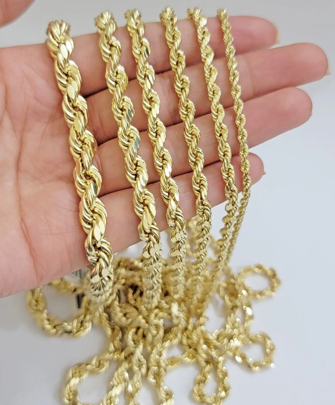 Real 10k Gold Rope Chain Necklace 18-30 Inch 3mm to 10mm Diamond Cut 10KT Yellow - Image 21