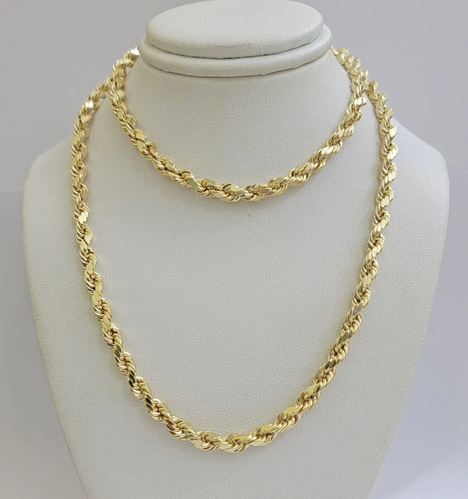Real 10k Gold Rope Chain Necklace 18-30 Inch 3mm to 10mm Diamond Cut 10KT Yellow - Image 5