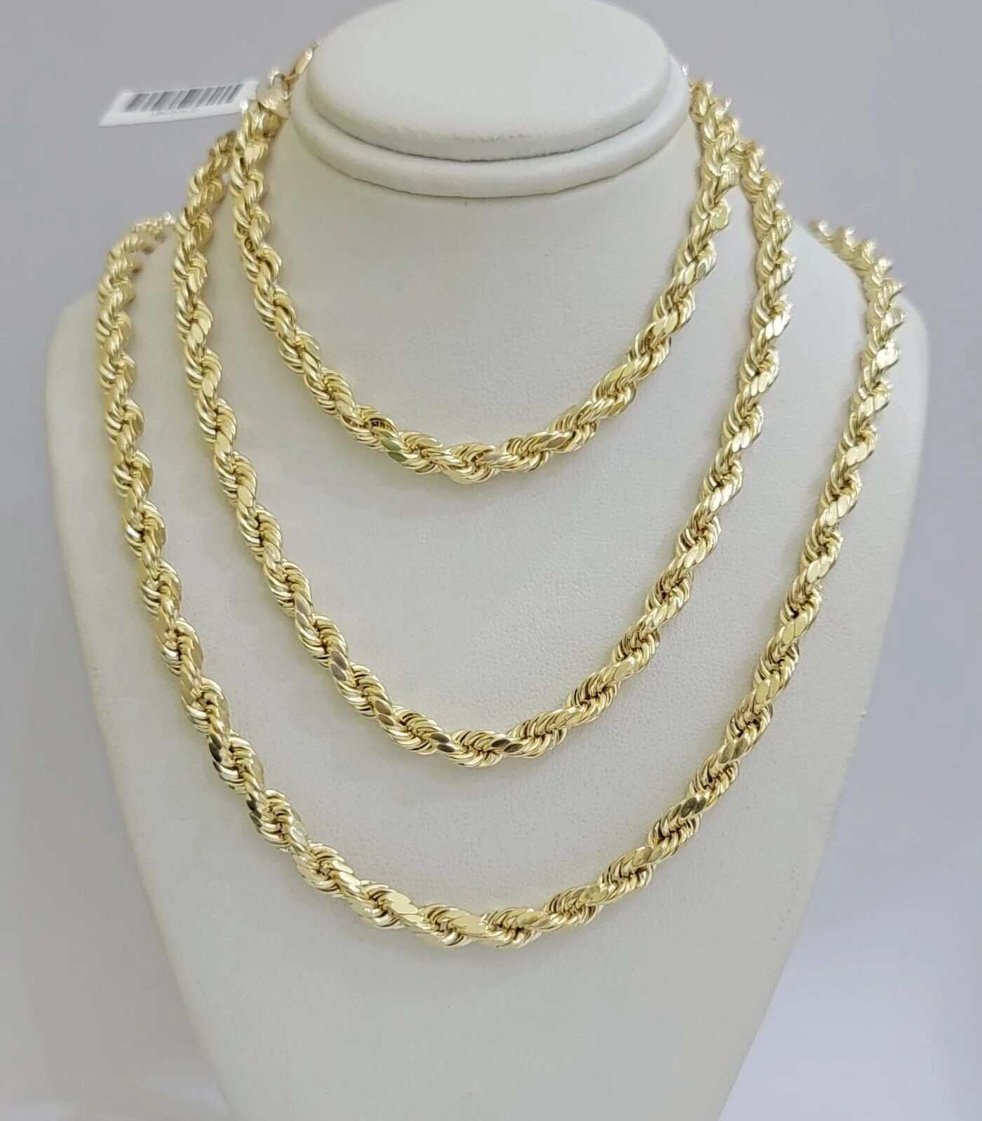 Real 10k Gold Rope Chain Necklace 18-30 Inch 3mm to 10mm Diamond Cut 10KT Yellow - Image 6