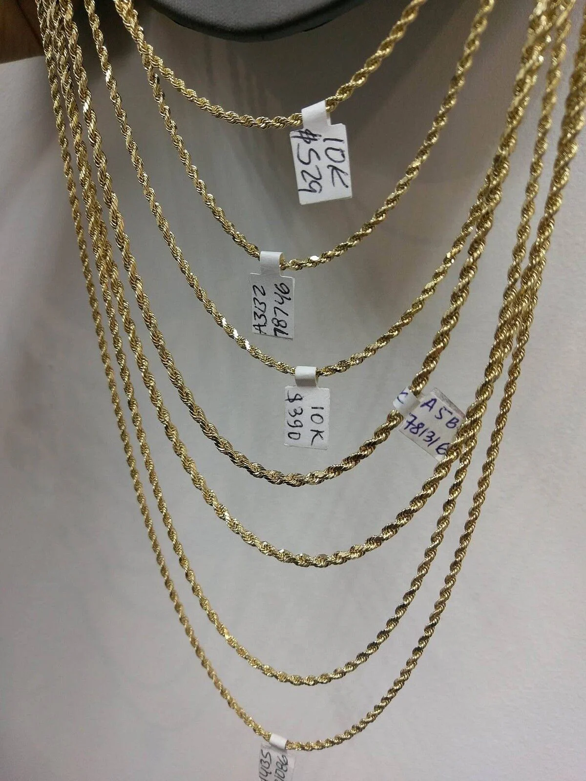 Real 10k Gold Rope Chain Necklace 2.5mm 16" 18" 20" 22" 24" 26" 28" Men Women - Image 2