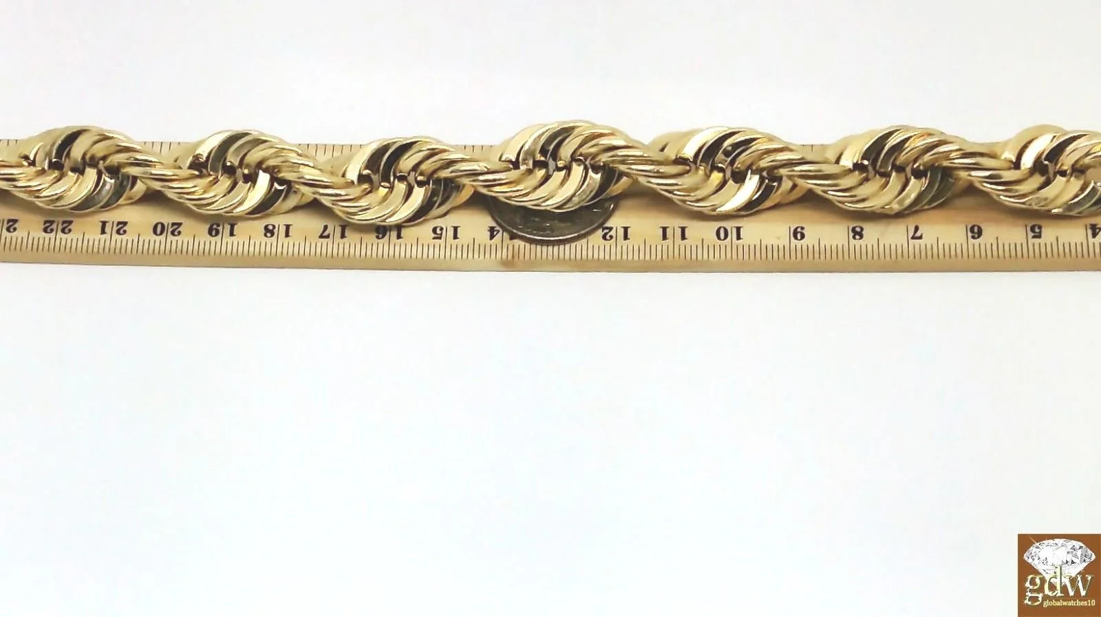 Real 10k Gold Rope Chain Necklace 26 Inch 15mm lobster Lock Authentic 10k - Image 4