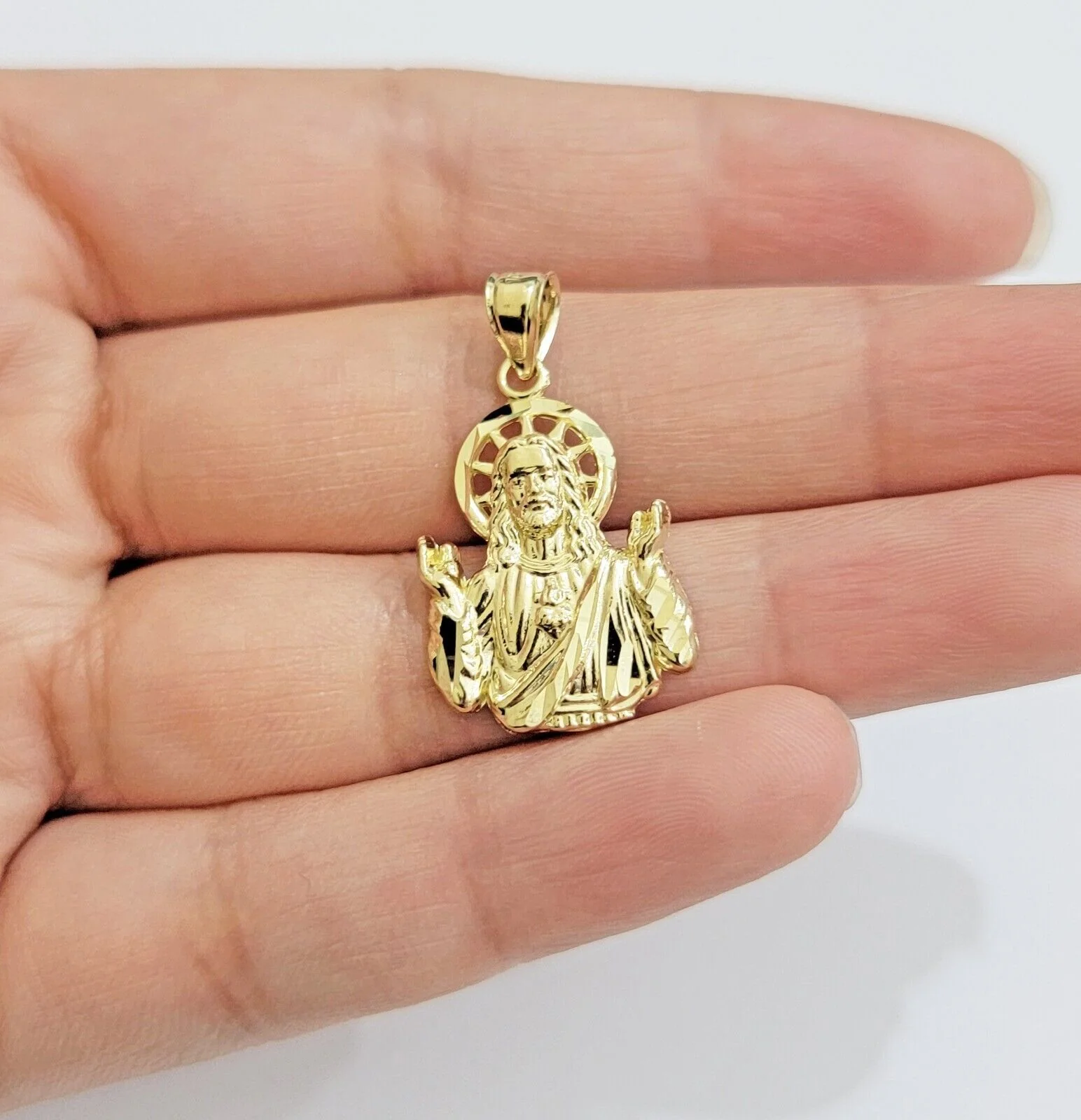 Real 10k gold Rope Chain pendant SET Choose Necklace Length 18-28" & Jesus Charm - Image 11