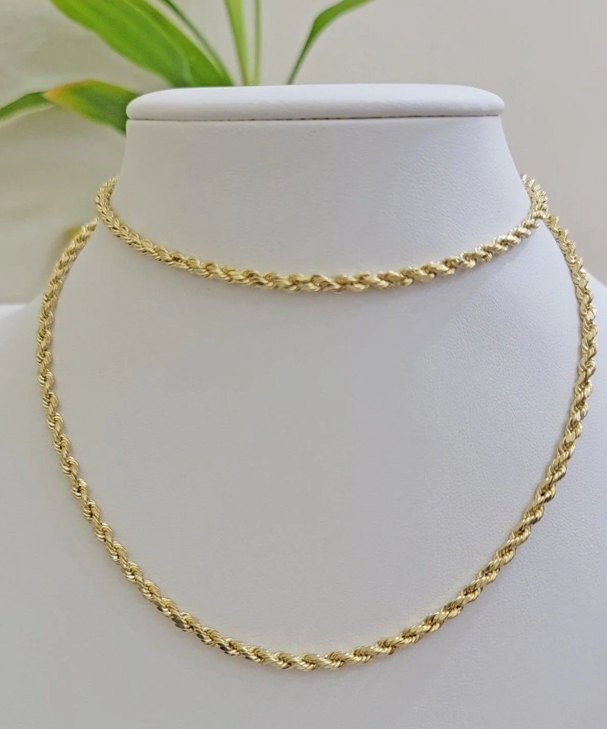 Real 10k gold Rope Chain pendant SET Choose Necklace Length 18-28" & Jesus Charm - Image 13