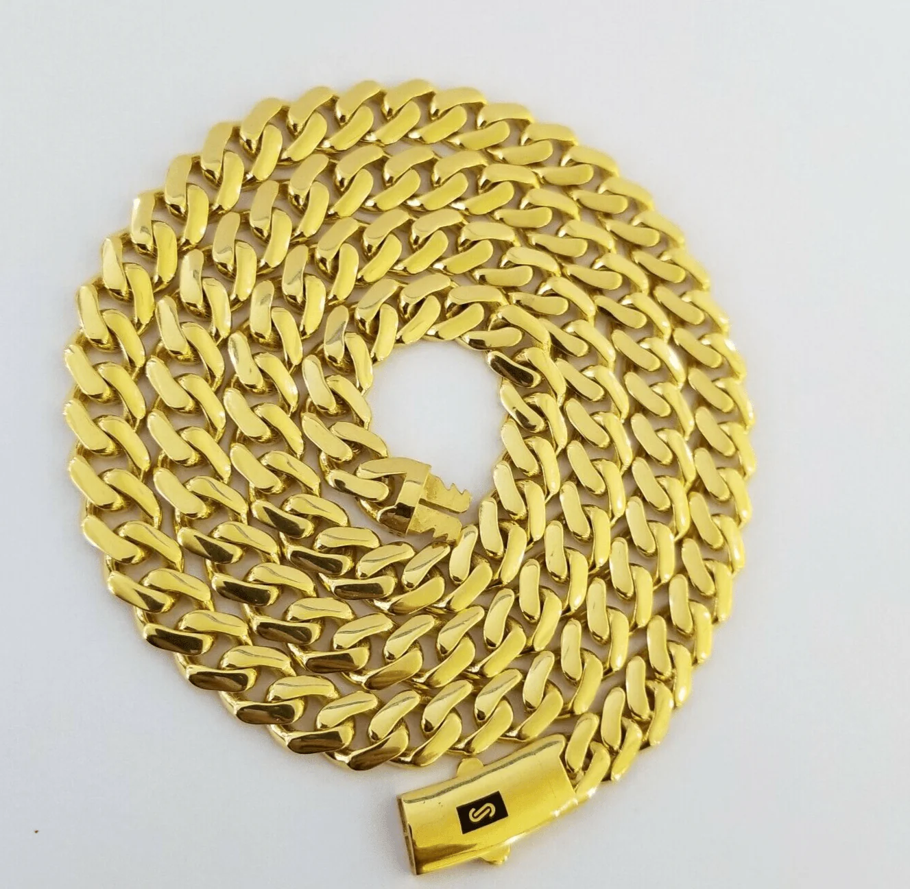 Real 10k Gold Royal Miami Cuban Monaco Link 8mm 22" yellow gold necklace - Image 2