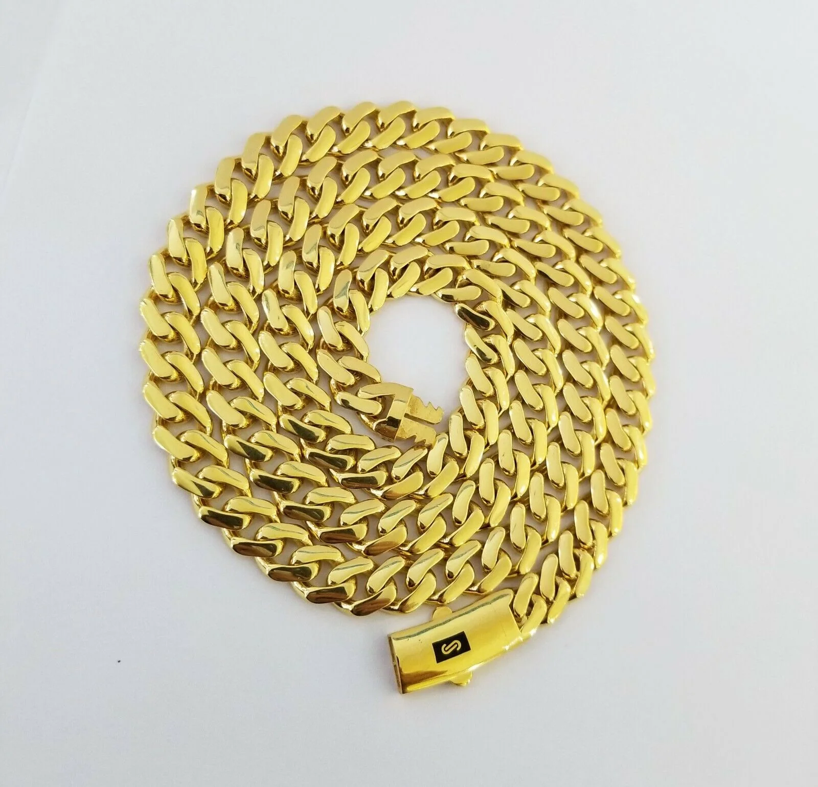Real 10k Gold Royal Miami Cuban Monaco Link Chain 8mm 20" yellow gold necklace - Image 2
