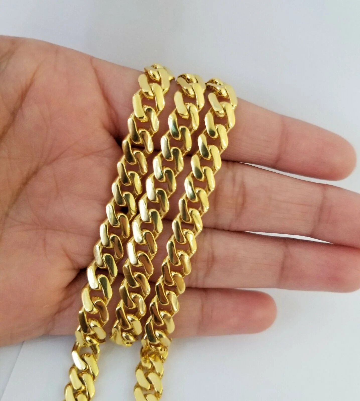 Real 10k Gold Royal Miami Cuban Monaco Link Chain 8mm 20" yellow gold necklace - Image 3