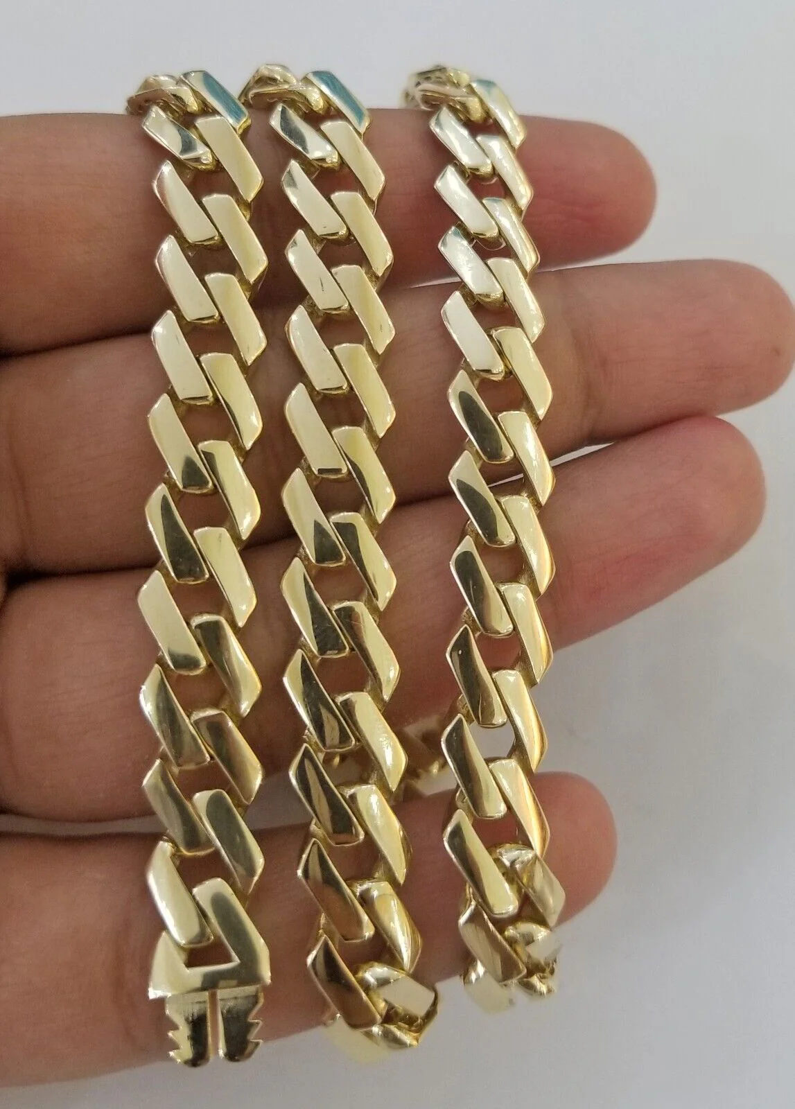 Real 10k Gold Royal Miami Cuban Monaco Link Chain 9mm 20" yellow gold necklace - Image 2