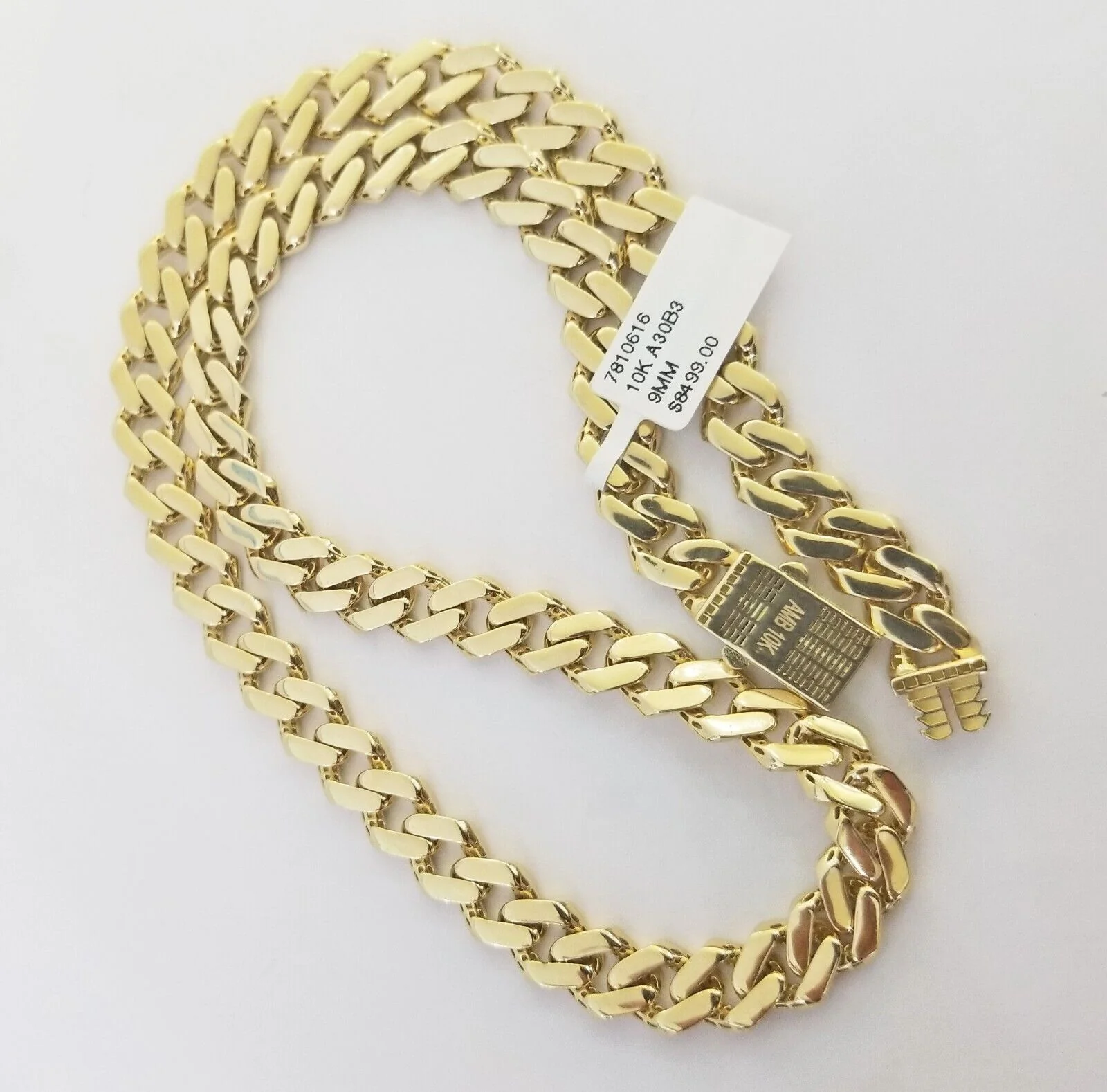Real 10k Gold Royal Miami Cuban Monaco Link Chain 9mm 20" yellow gold necklace - Image 5