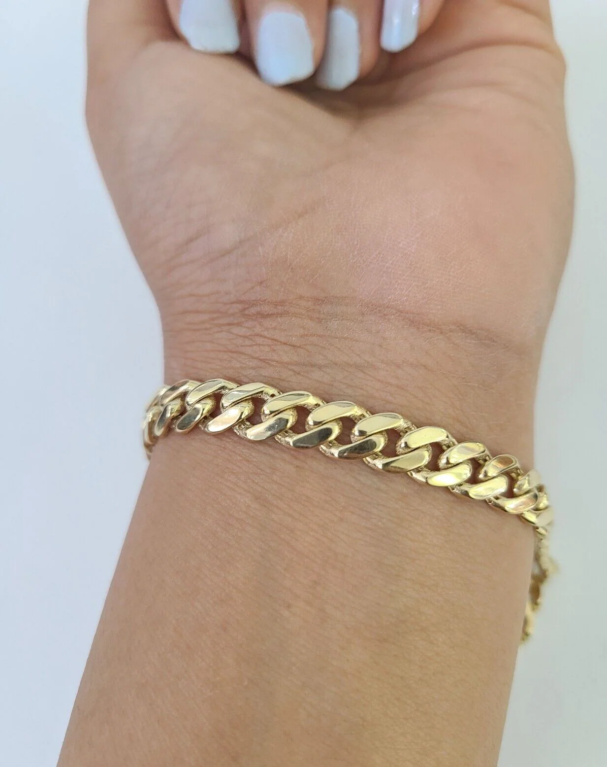 Real 10K Gold Royal Monaco Bracelet  8" Box Clasp 7mm Genuine Unisex - Image 3