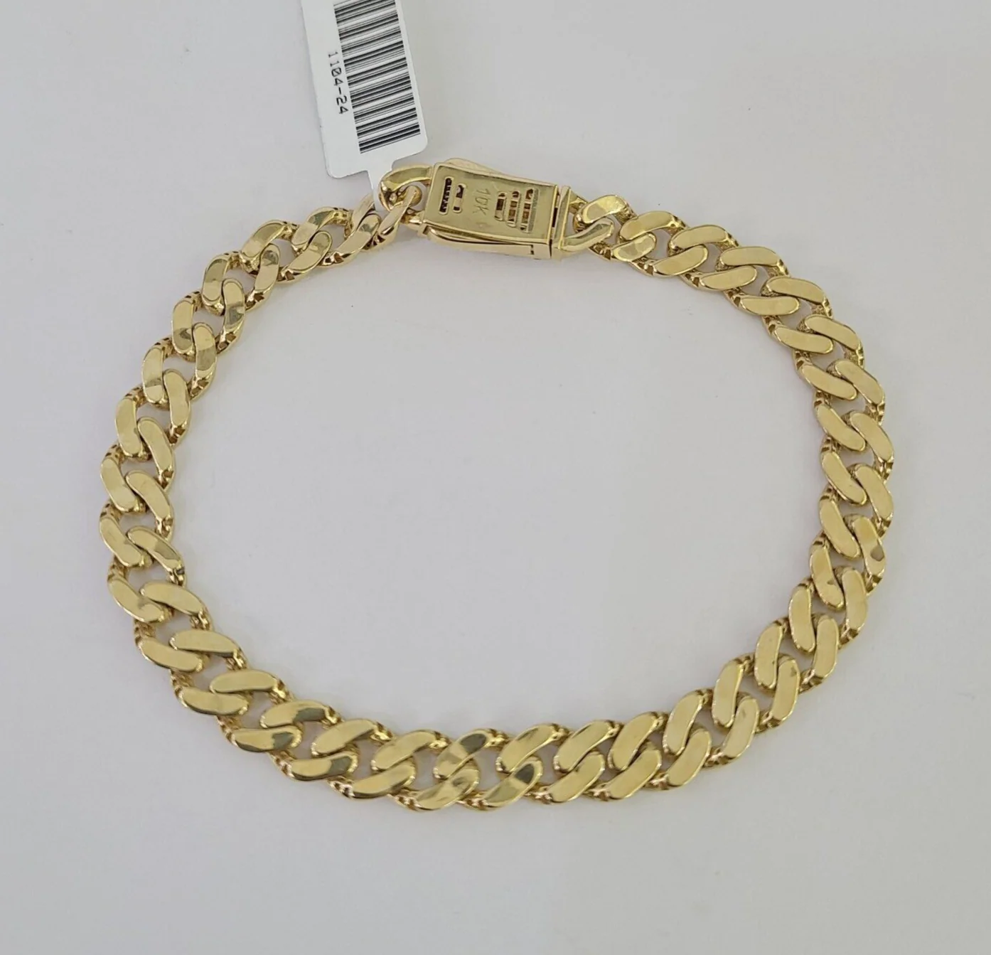 Real 10K Gold Royal Monaco Bracelet  8" Box Clasp 7mm Genuine Unisex - Image 8