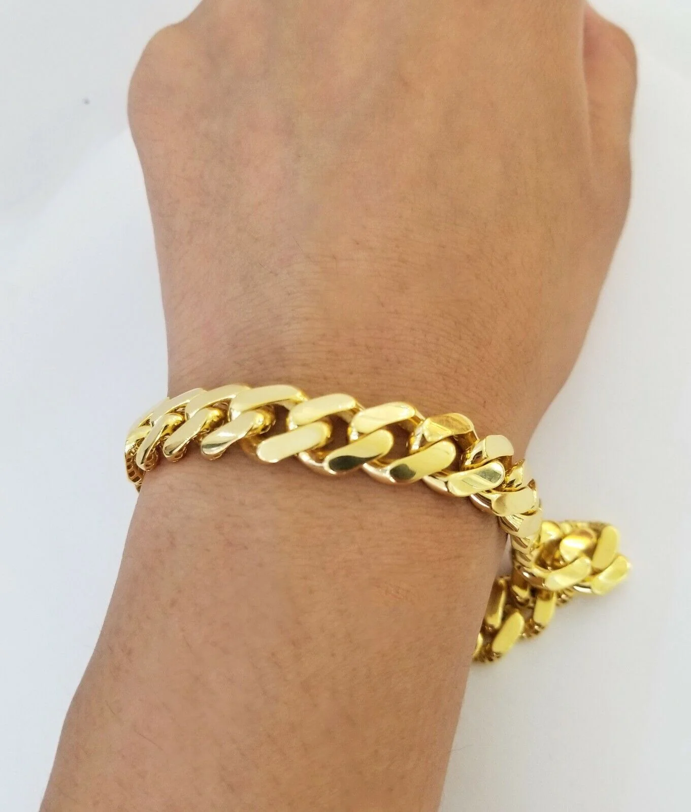 Real 10K Gold Royal Monaco Miami Cuban Link 9" Chain Bracelet w Box Clasp 11mm - Image 3