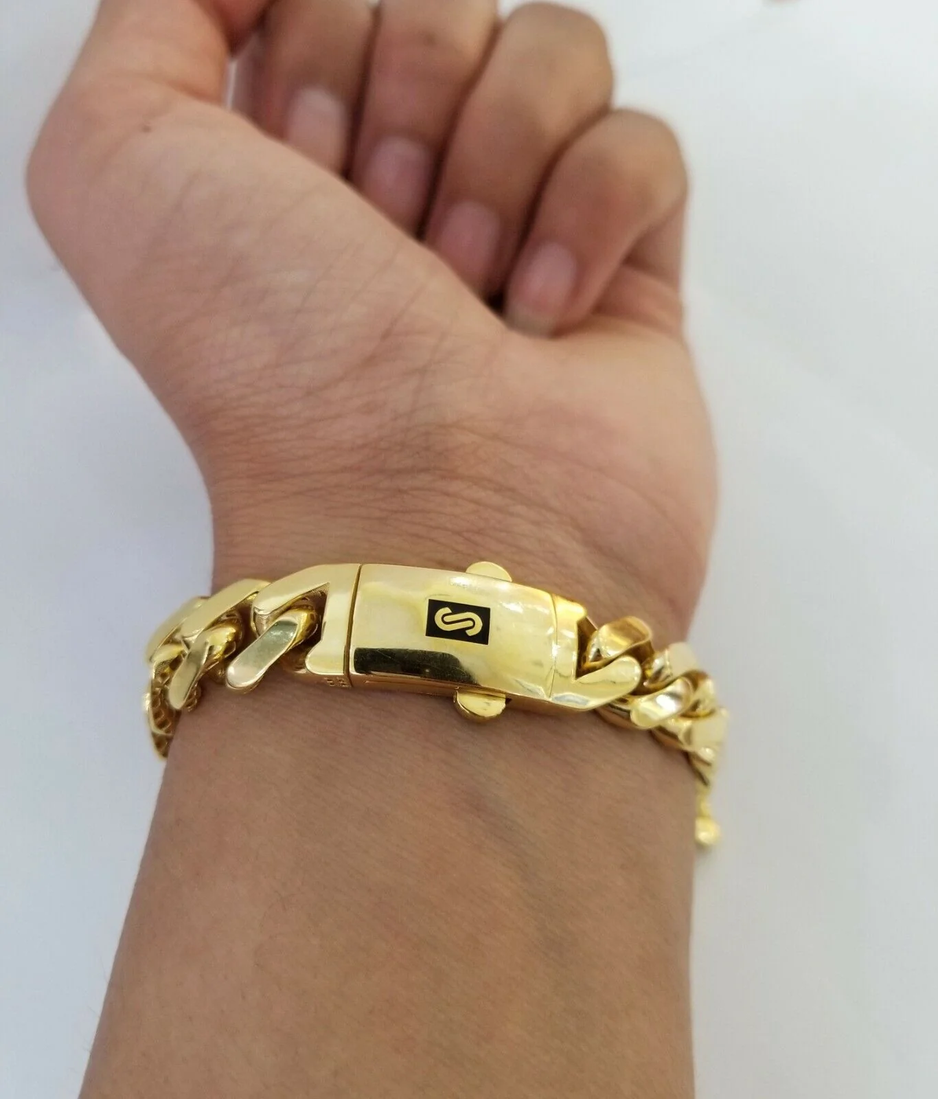 Real 10K Gold Royal Monaco Miami Cuban Link 9" Chain Bracelet w Box Clasp 11mm - Image 4