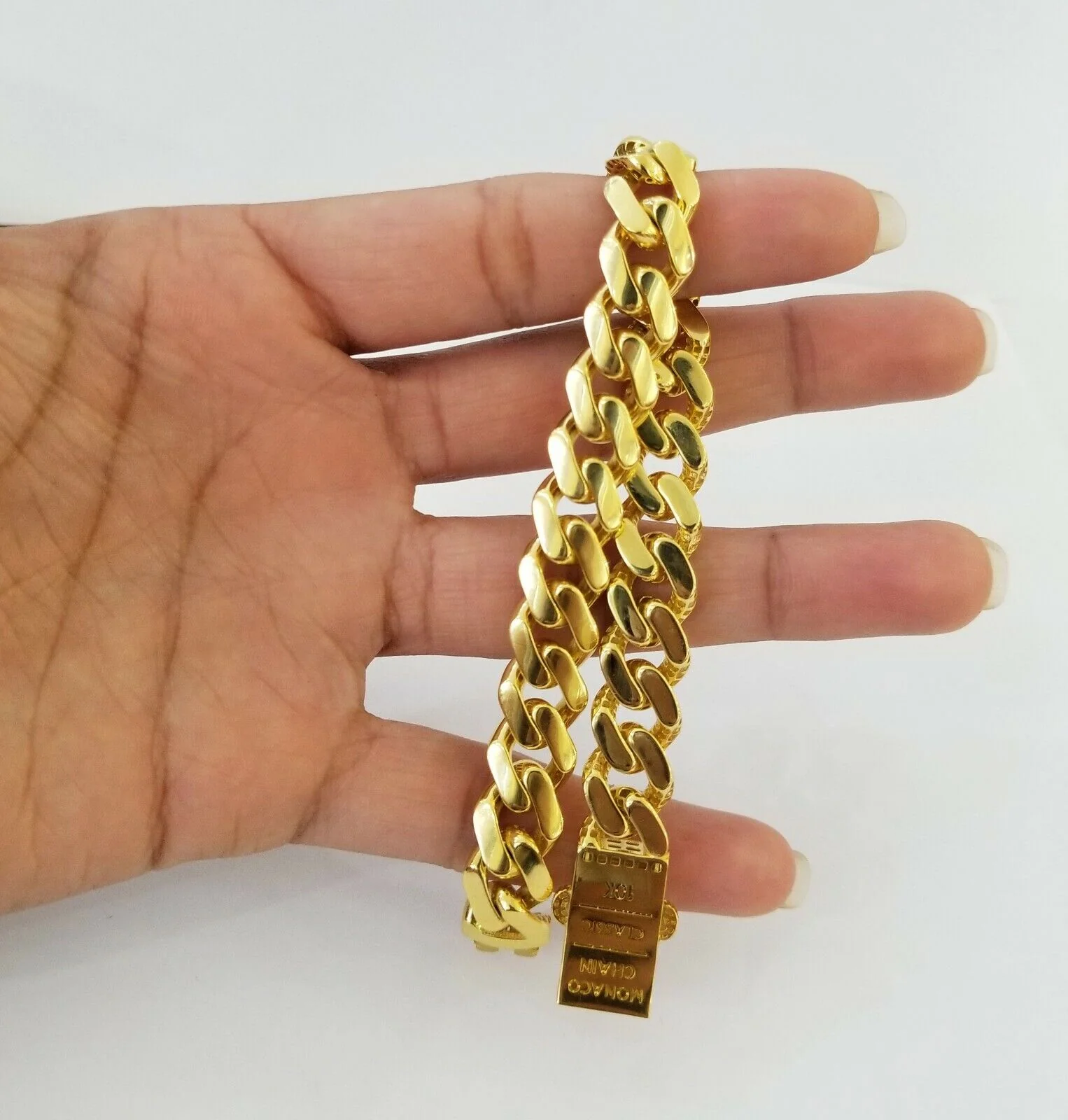Real 10K Gold Royal Monaco Miami Cuban Link 9" Chain Bracelet w Box Clasp 11mm - Image 8