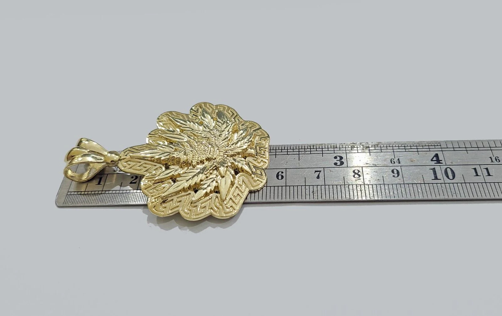 Real 10k Gold Weed leaf Charm Pendant 10kt Yellow Gold Unisex - Image 4