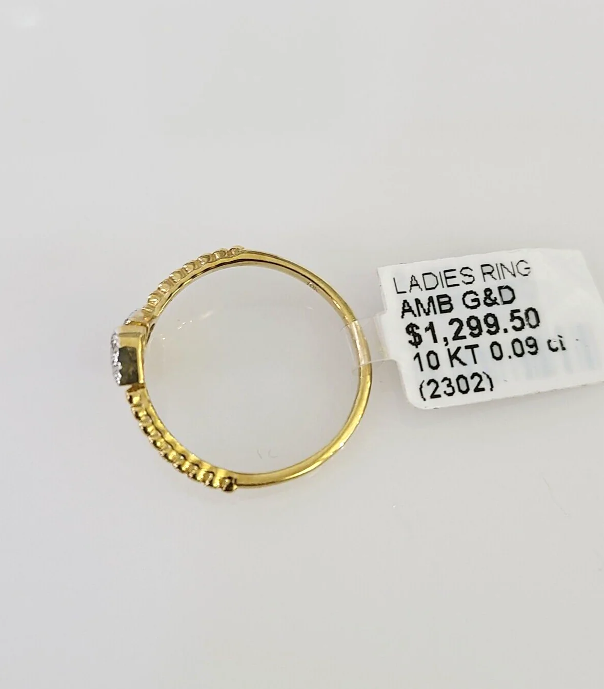 Real 10k Hearts Diamond Ladies Ring Women Casual 10Kt Yellow Gold All Sizes - Image 4