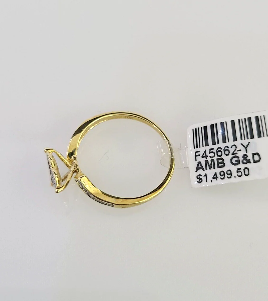 Real 10k Hearts Diamond Ladies Ring Women Casual 10Kt Yellow Gold All Sizes - Image 5
