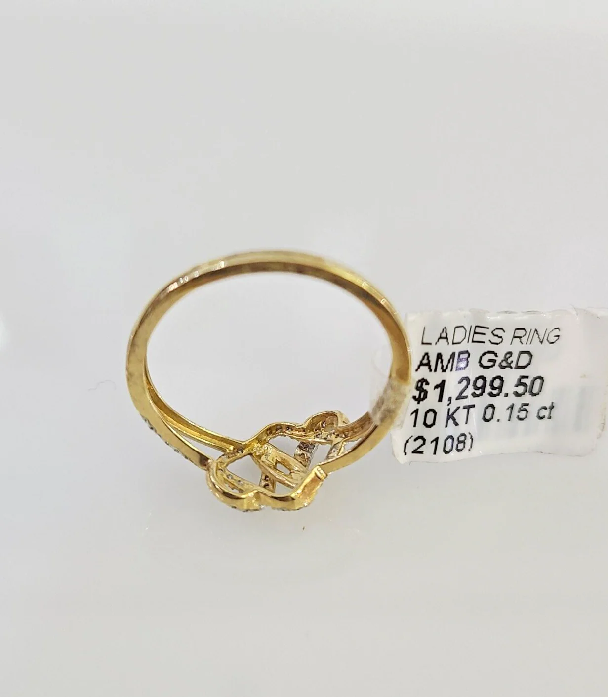 Real 10k Hearts Diamond Ladies Ring Women Casual 10Kt Yellow Gold All Sizes - Image 2