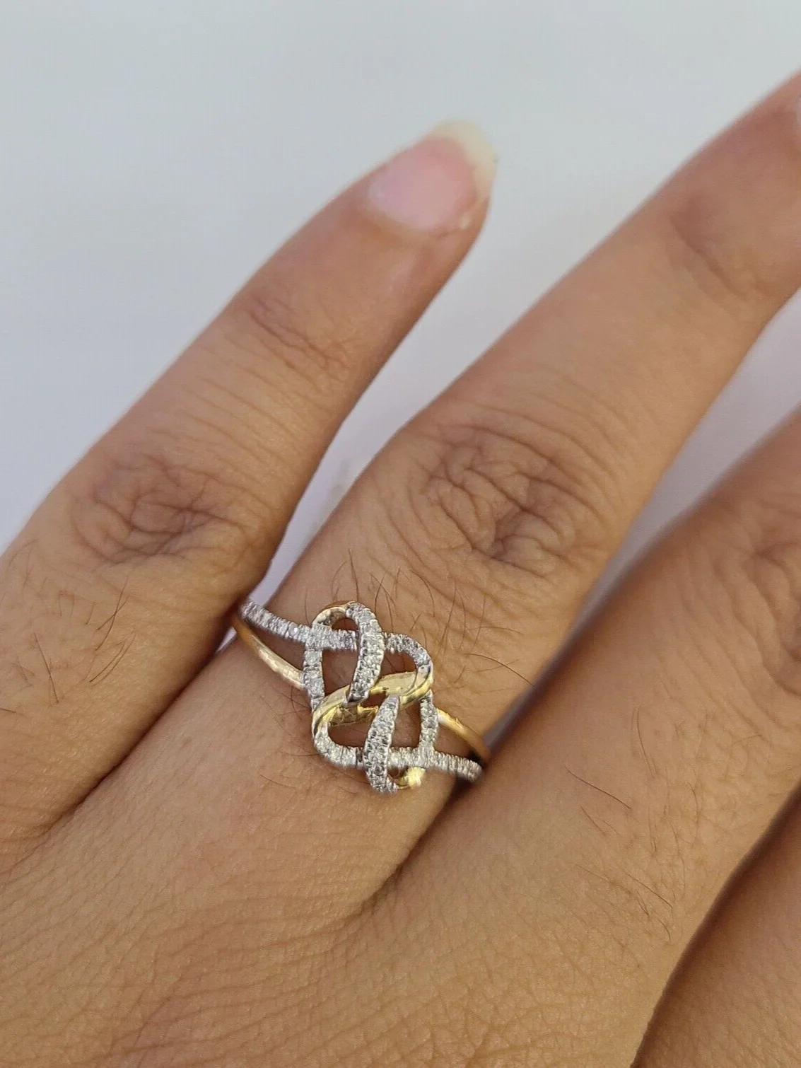 Real 10k Hearts Diamond Ladies Ring Women Casual 10Kt Yellow Gold All Sizes - Image 3