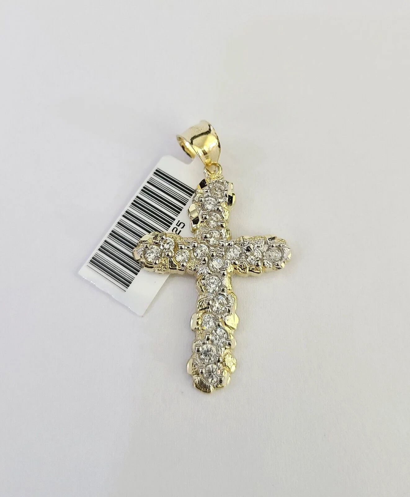 Real 10k Jesus Cross Charm Pendant Yellow Gold 1.5" inches Genuine Religious - Image 2