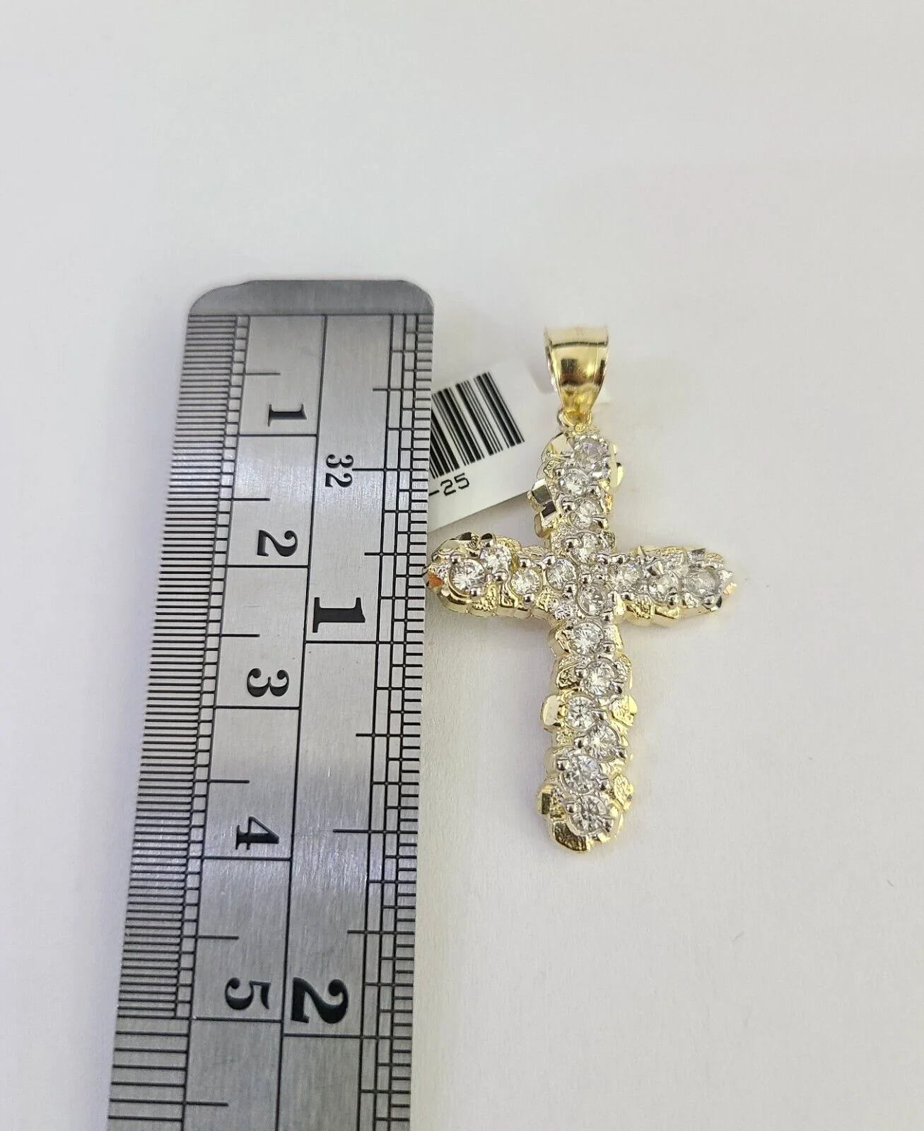 Real 10k Jesus Cross Charm Pendant Yellow Gold 1.5" inches Genuine Religious - Image 3