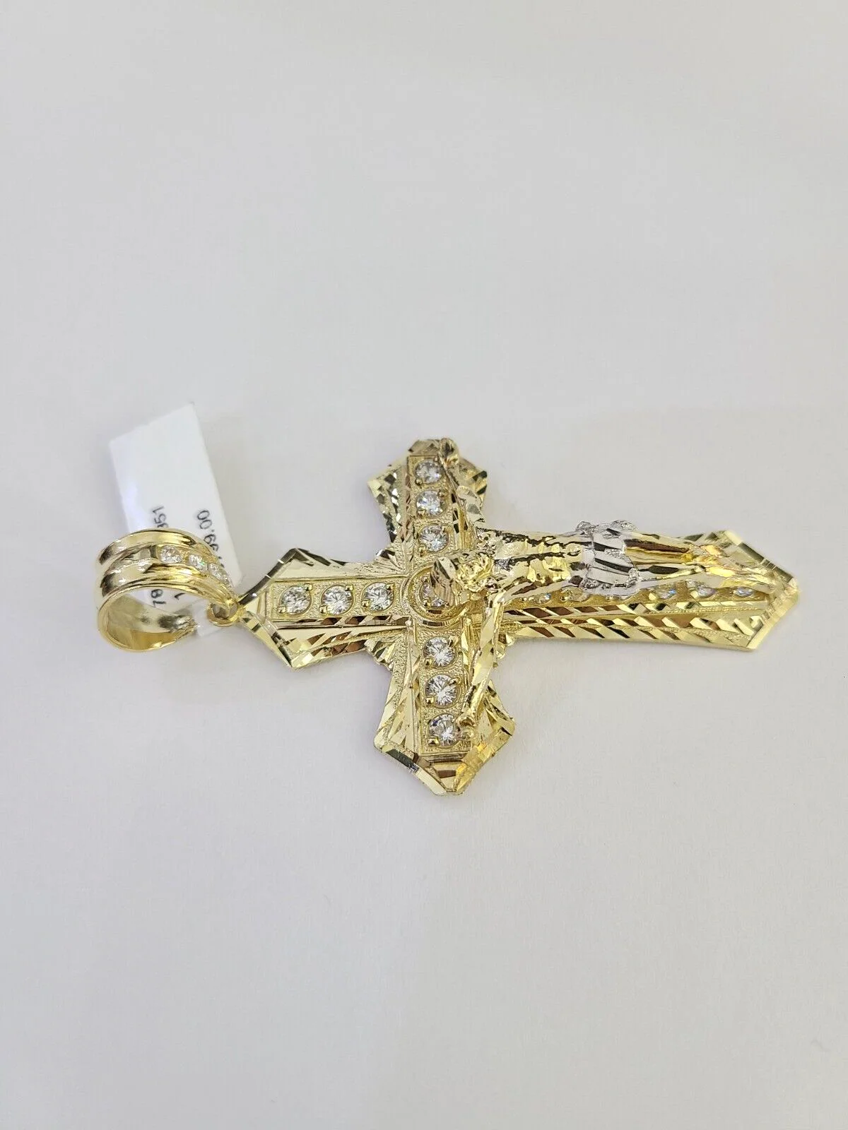 Real 10k Jesus Cross Charm Pendant Yellow Gold 3" inches Crucifix Religious - Image 4