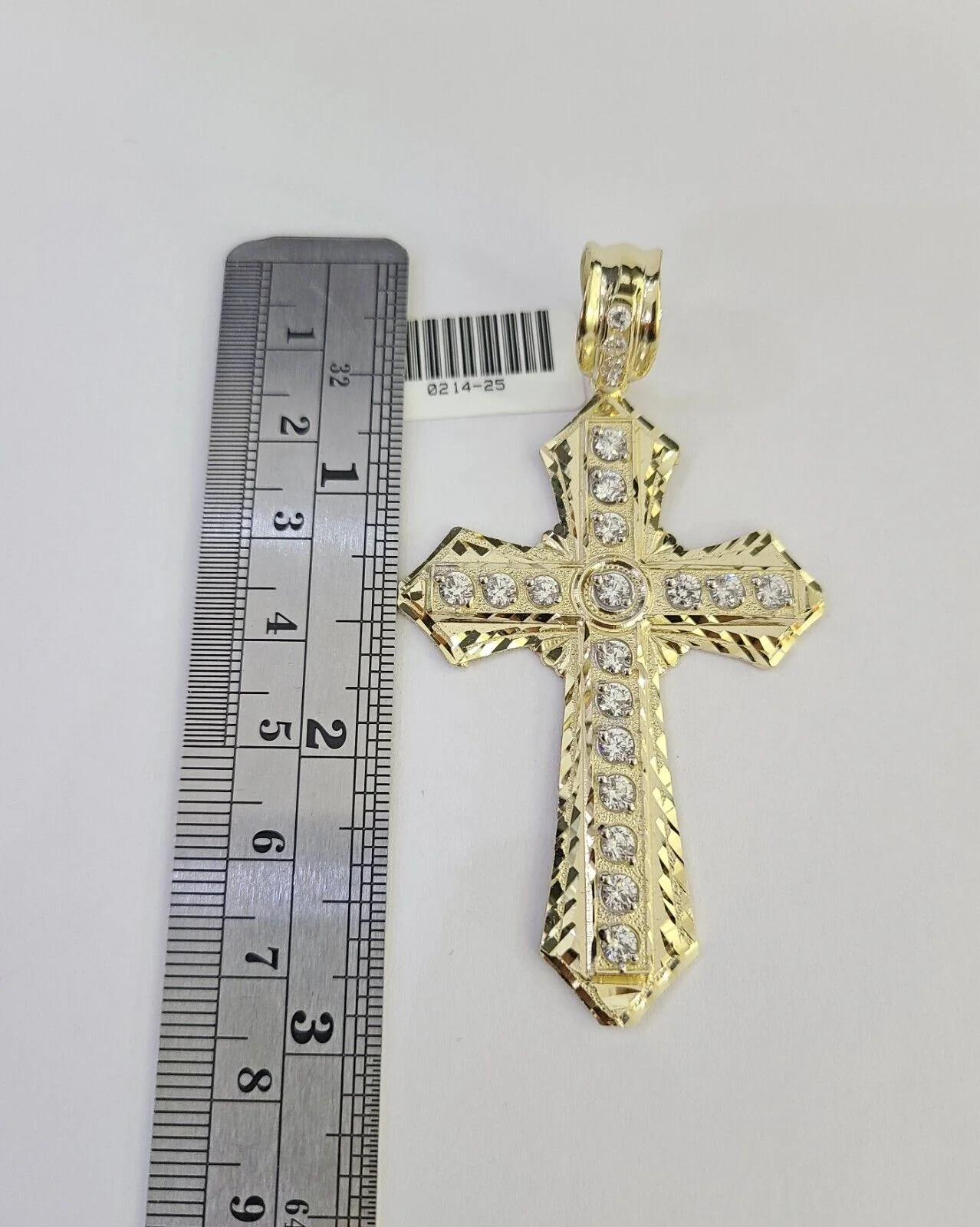 Real 10k Jesus Cross Charm Pendant Yellow Gold 3 inch Genuine Religious - Image 2