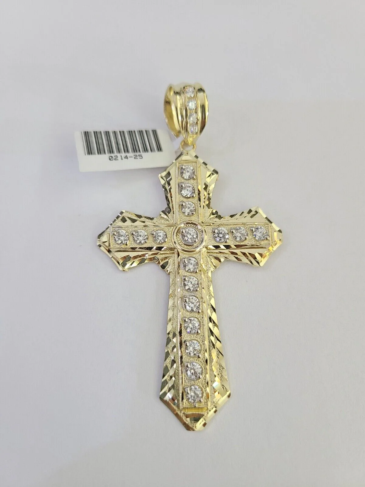 Real 10k Jesus Cross Charm Pendant Yellow Gold 3 inch Genuine Religious - Image 4