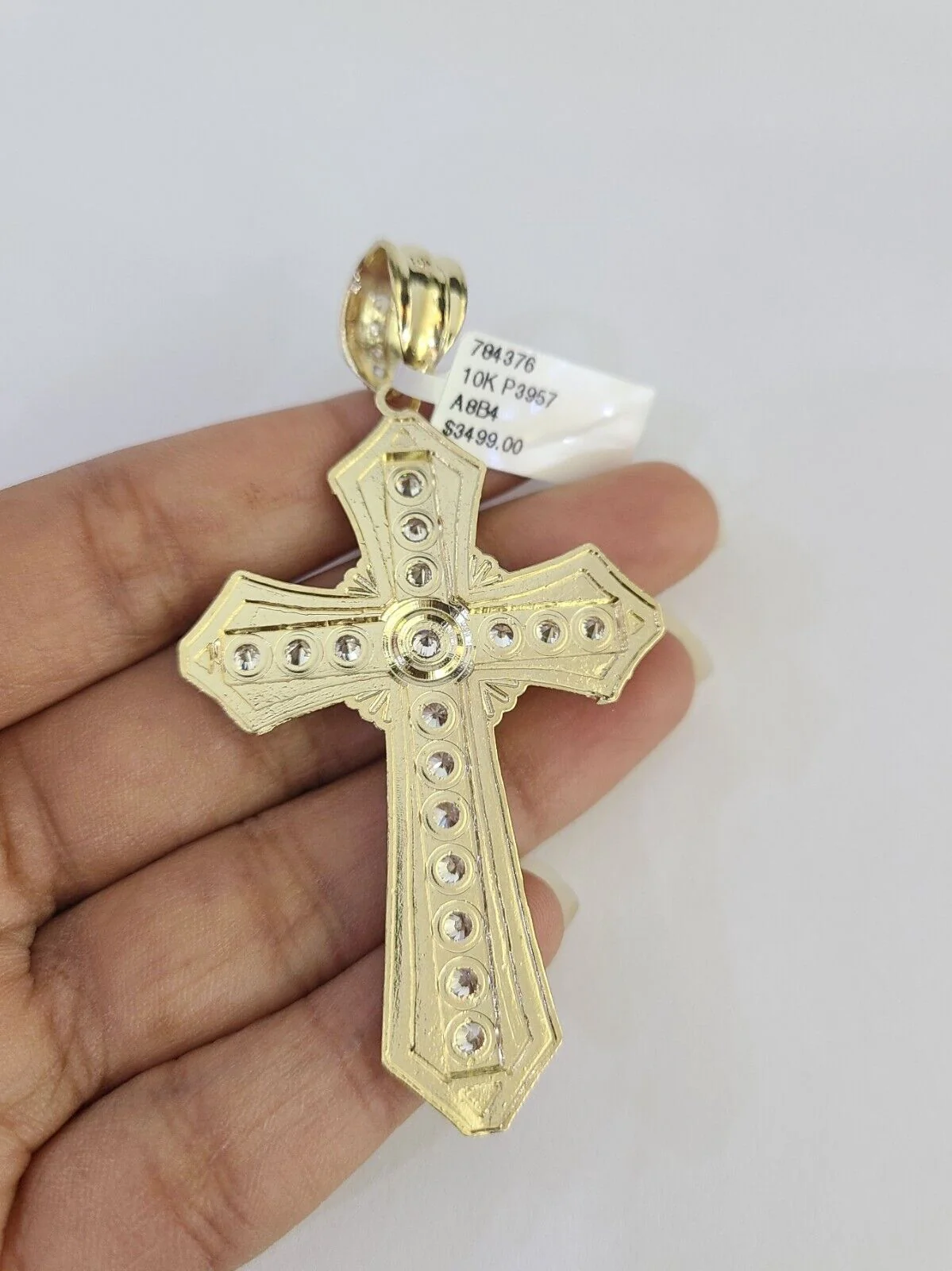 Real 10k Jesus Cross Charm Pendant Yellow Gold 3 inch Genuine Religious - Image 5