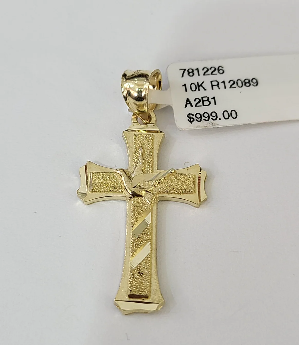 Real 10K  Jesus Cross Crucifix Pendant Yellow Gold Charm Genuine - Image 4
