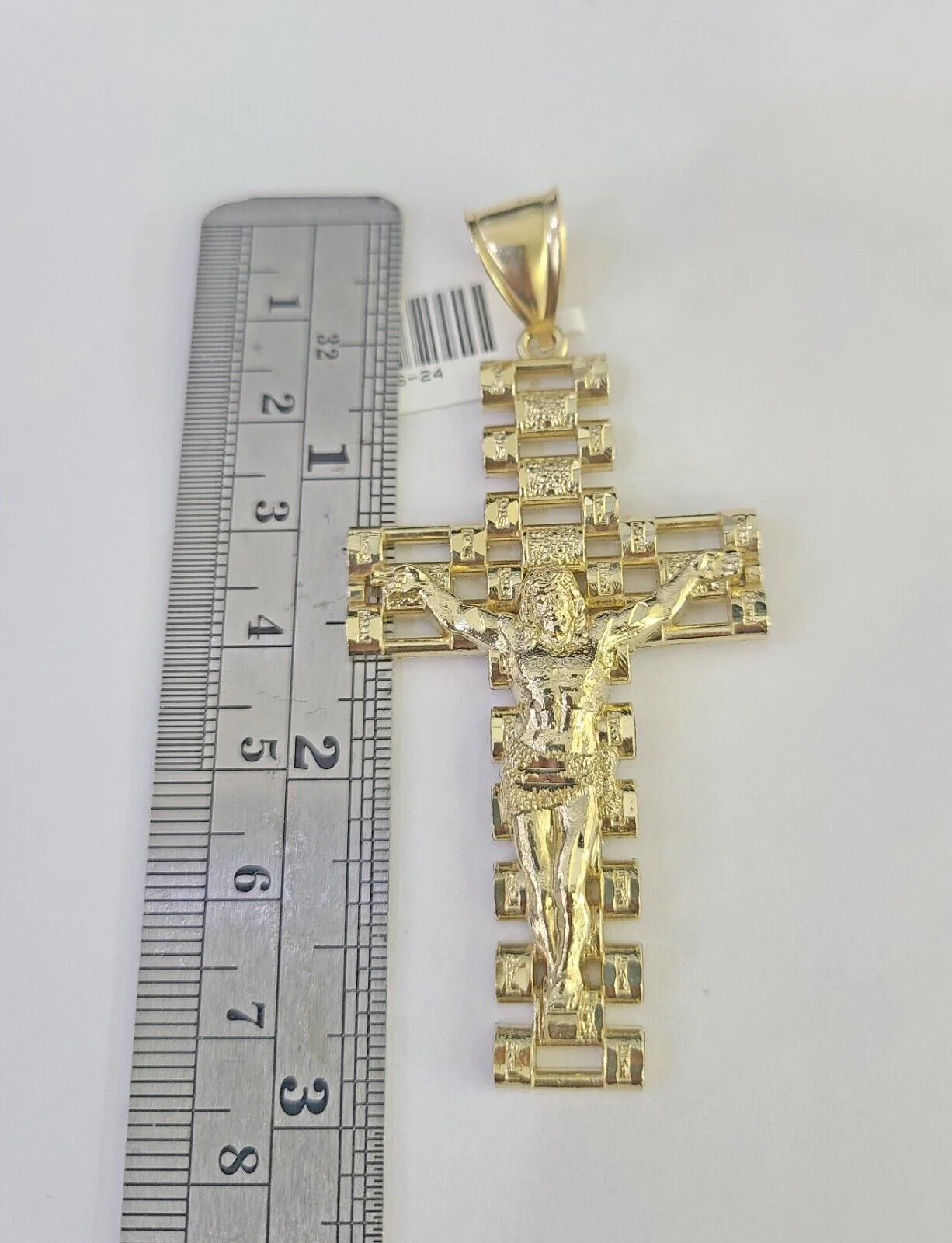 Real 10K Jesus Cross Pendant 3" Yellow Gold Charm Genuine 10kt - Image 3