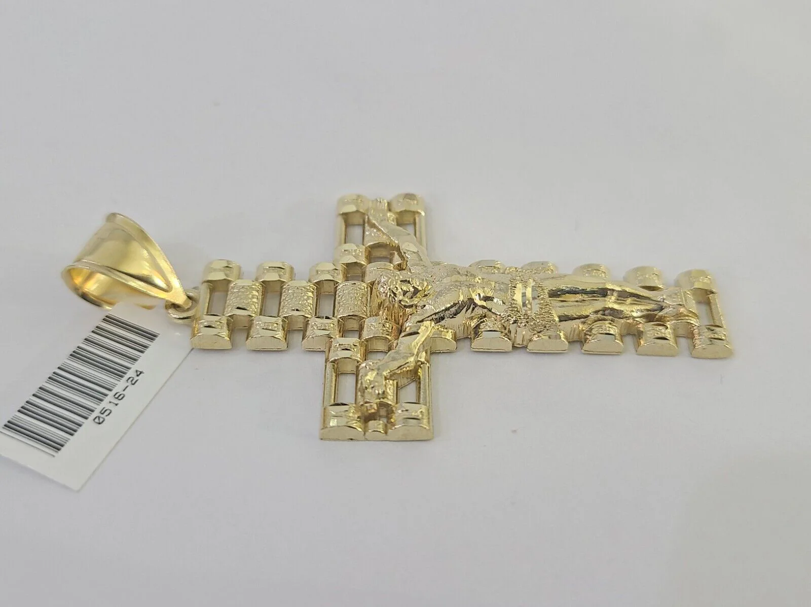 Real 10K Jesus Cross Pendant 3" Yellow Gold Charm Genuine 10kt - Image 5
