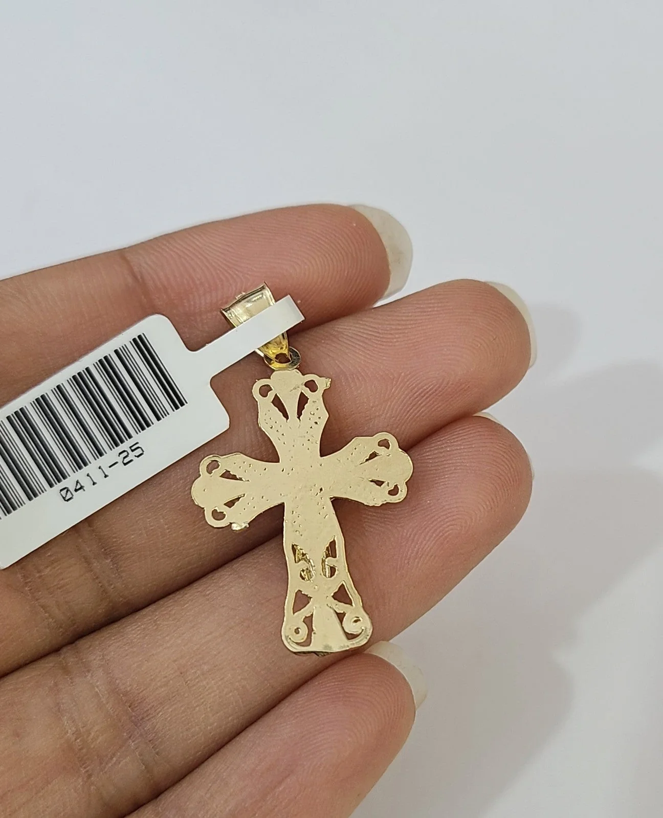 Real 10K  Jesus Cross Pendant Crucifix Yellow Gold Charm Genuine - Image 5