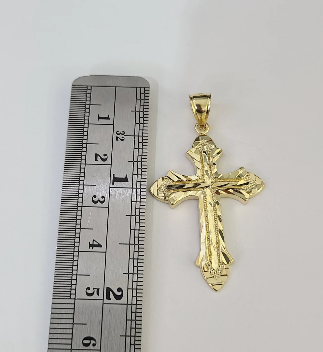 Real 10K Jesus Cross Pendant Yellow Gold Charm Genuine 10kt - Image 2