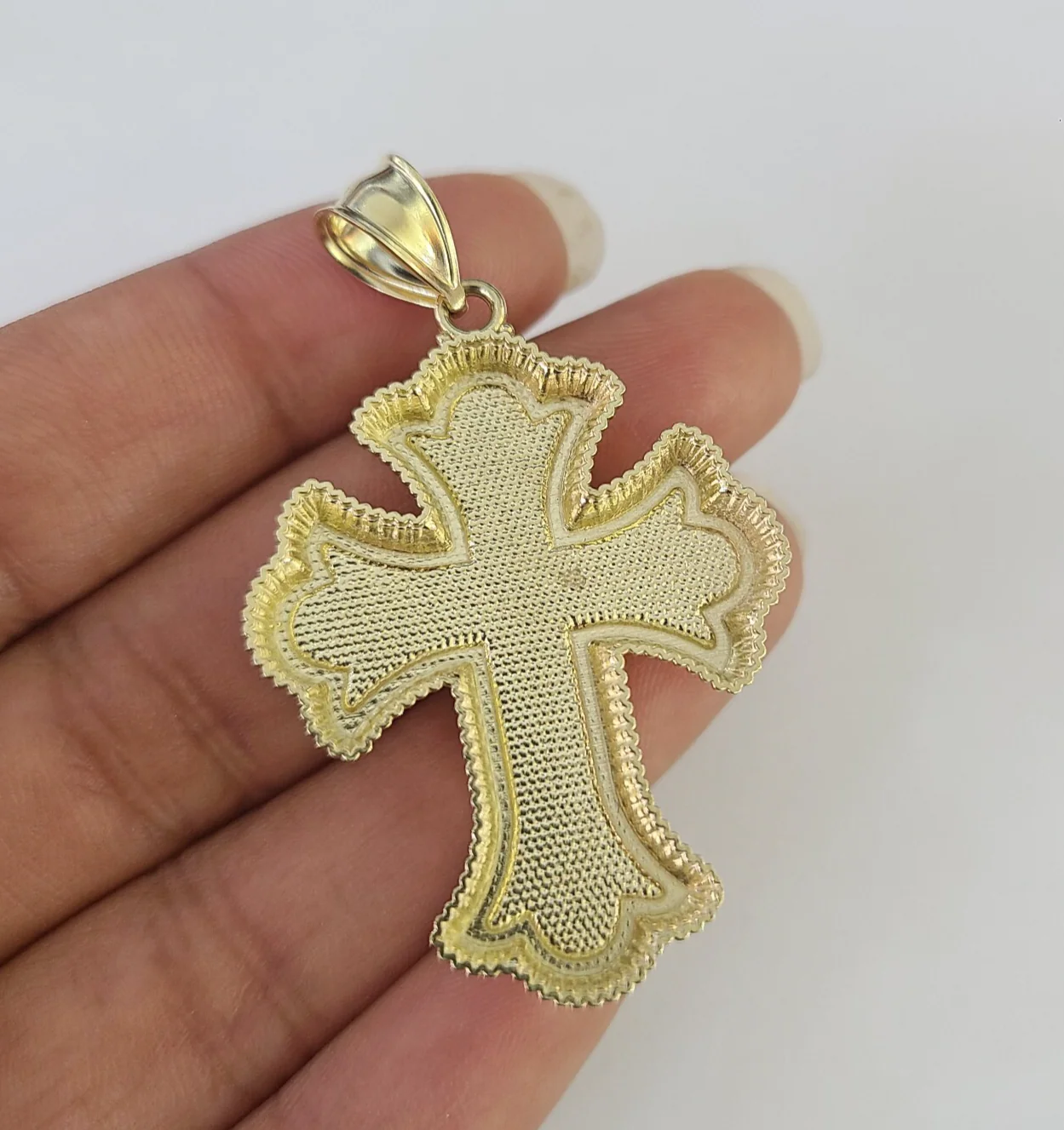 REAL 10k Jesus Crucifix Cross Charm Rope Chain Pendant 4mm Necklace Set 18"-28" - Image 7