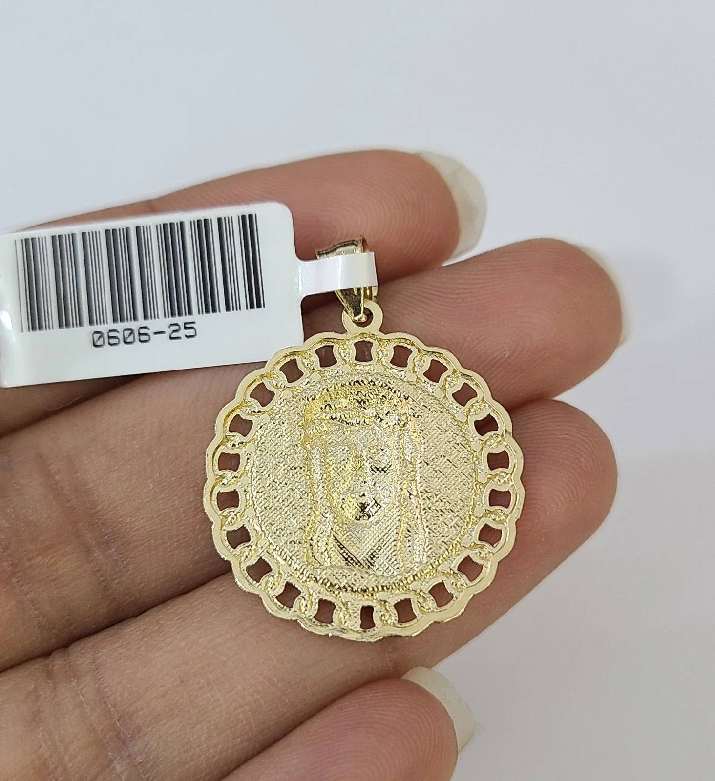 Real 10K  Jesus Head Pendant Cuban Yellow Gold Charm Genuine - Image 5