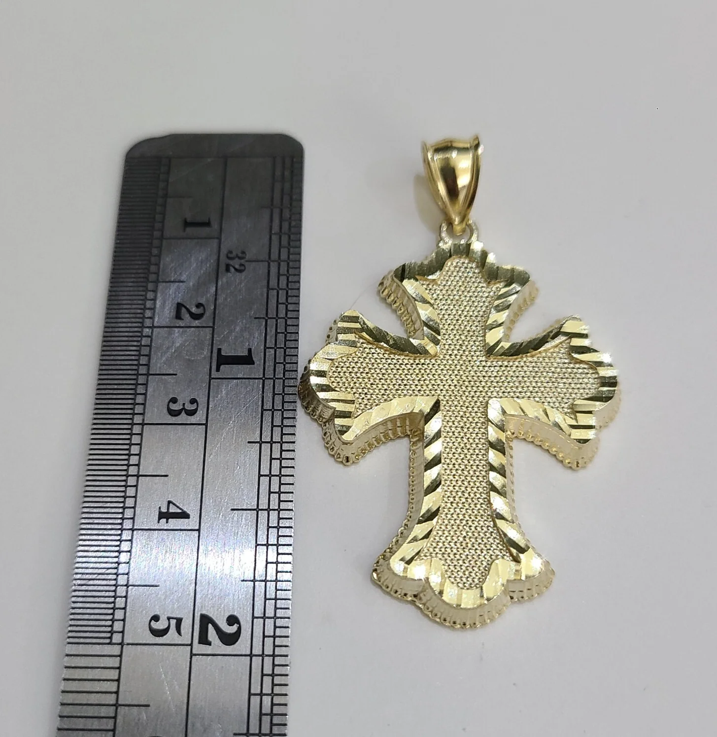REAL 10k Jesus Roman Cross Charm Rope Chain Pendant 4mm Necklace Set 18"-28" in - Image 5