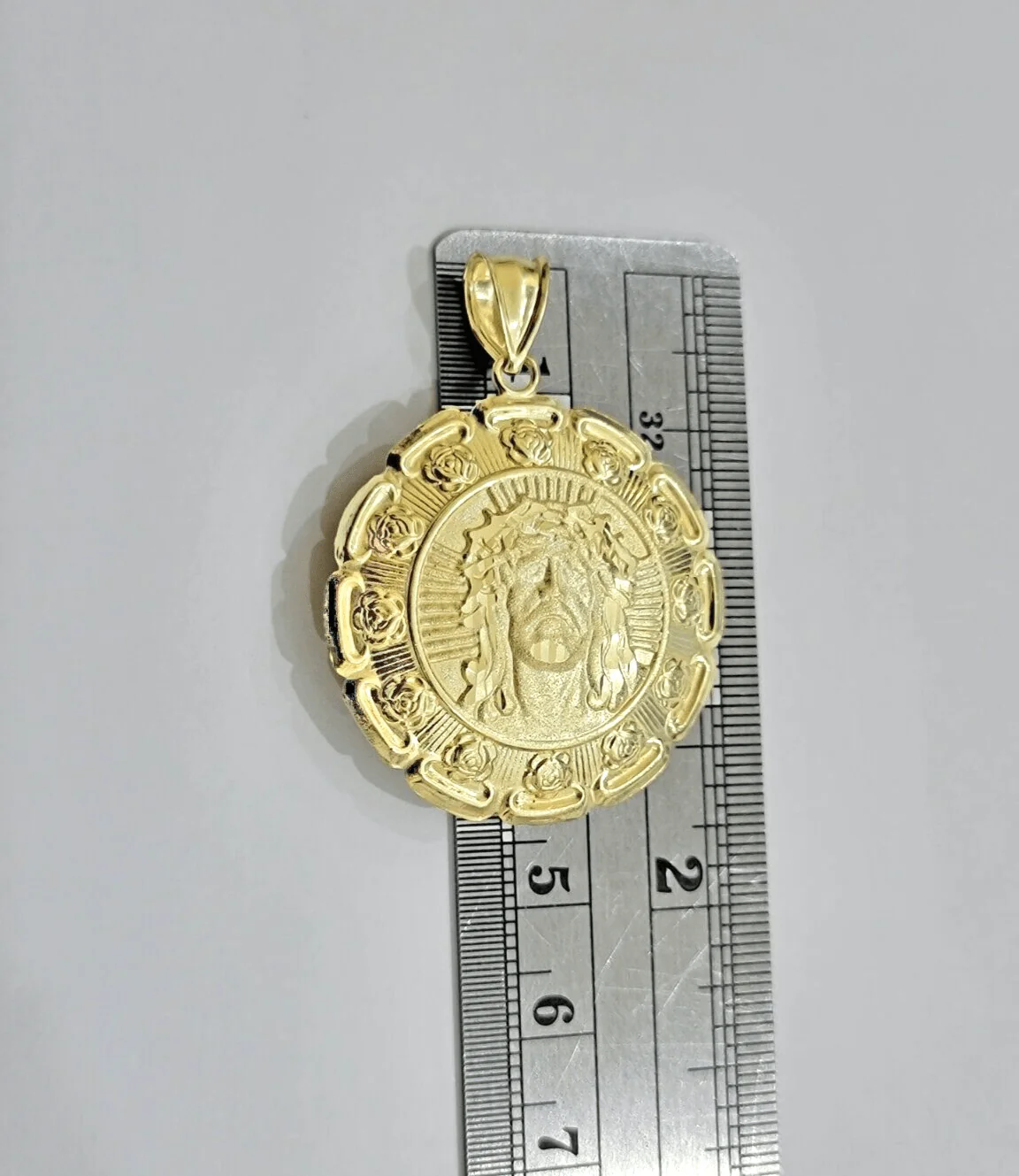 Real 10k Jesus Virgin Mary Charm Pendant Yellow Gold 1.8 Inch Chain Necklace New - Image 7