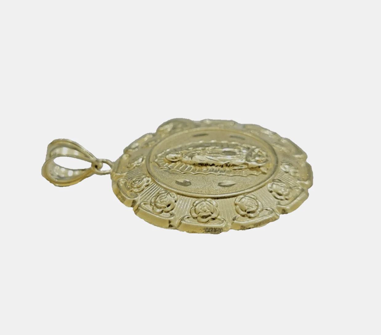 Real 10k Jesus Virgin Mary Charm Pendant Yellow Gold 1.8 Inch Chain Necklace New - Image 8