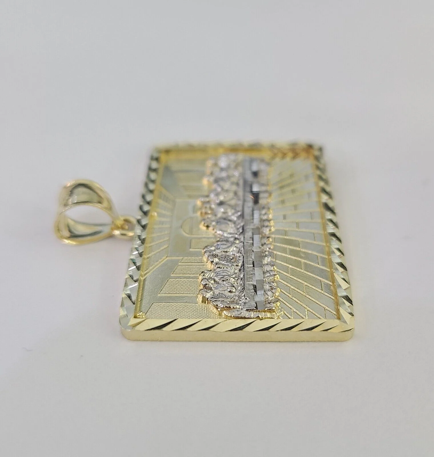 Real 10k Last Supper Pendant Charm Yellow Gold 1.25" Diamond Cut Genuine - Image 3