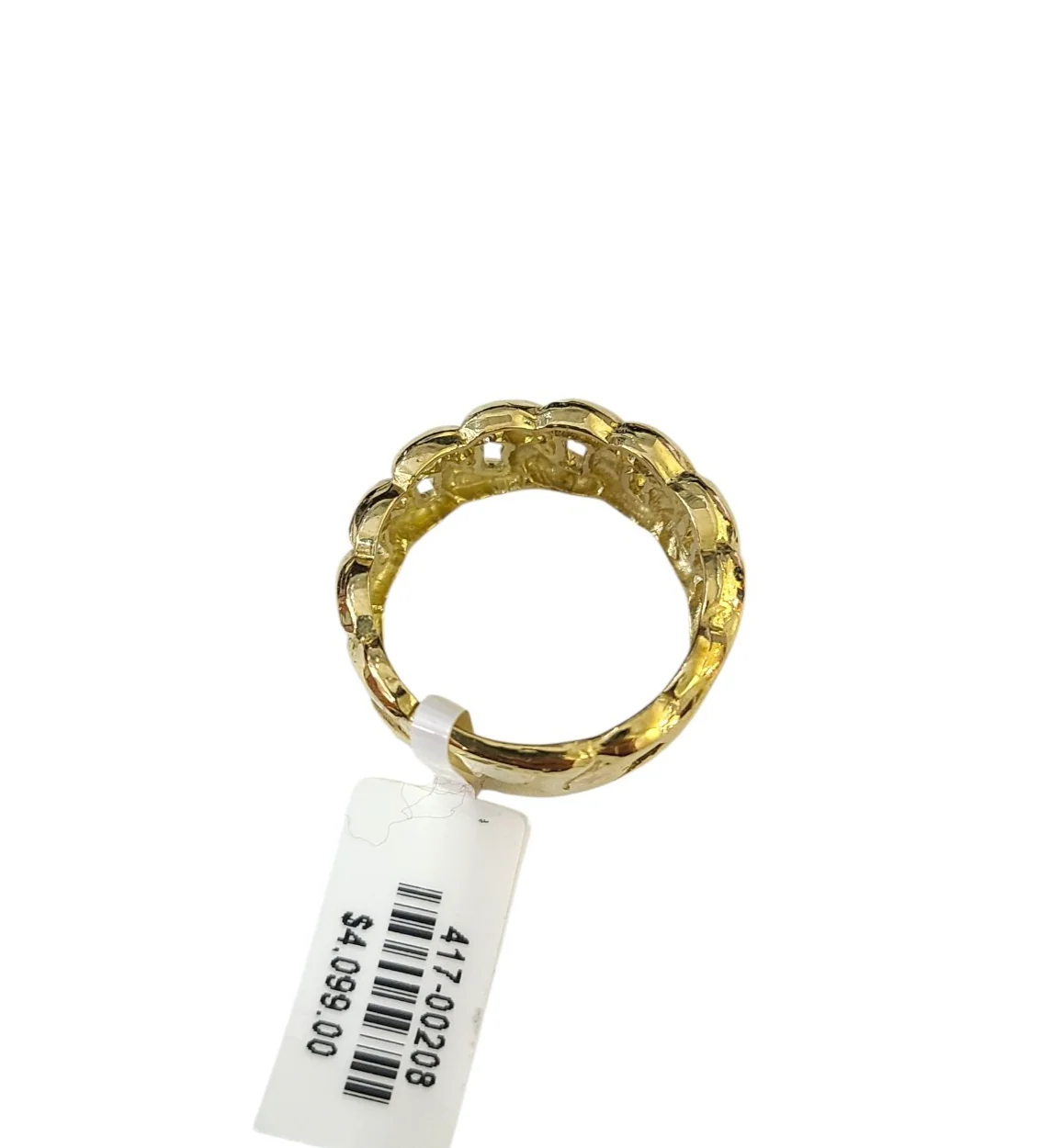 Real 10k Men Cuban Link Style Ring Yellow Gold 10Kt Genuine - Image 7