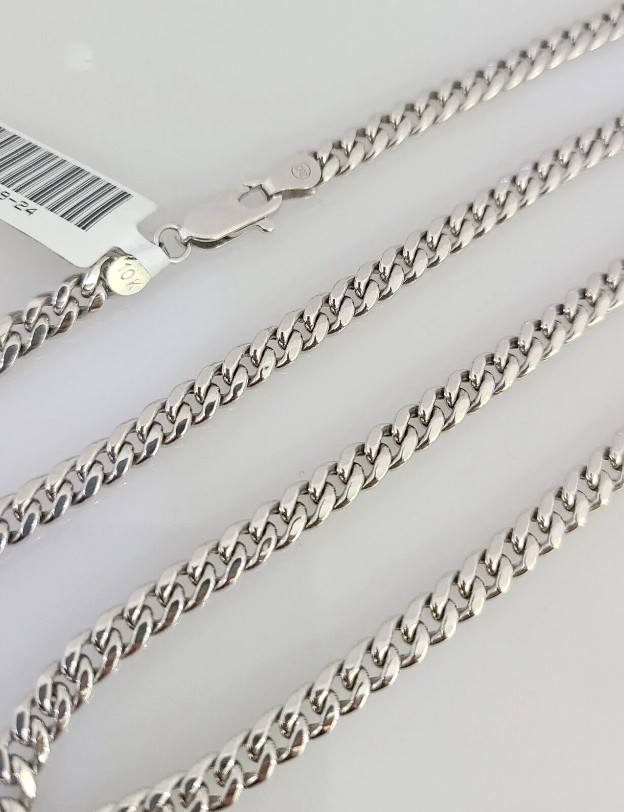 Real 10k Miami Cuban Chain Necklace White Gold 5mm 24" Men Women Real Genuine - Image 4