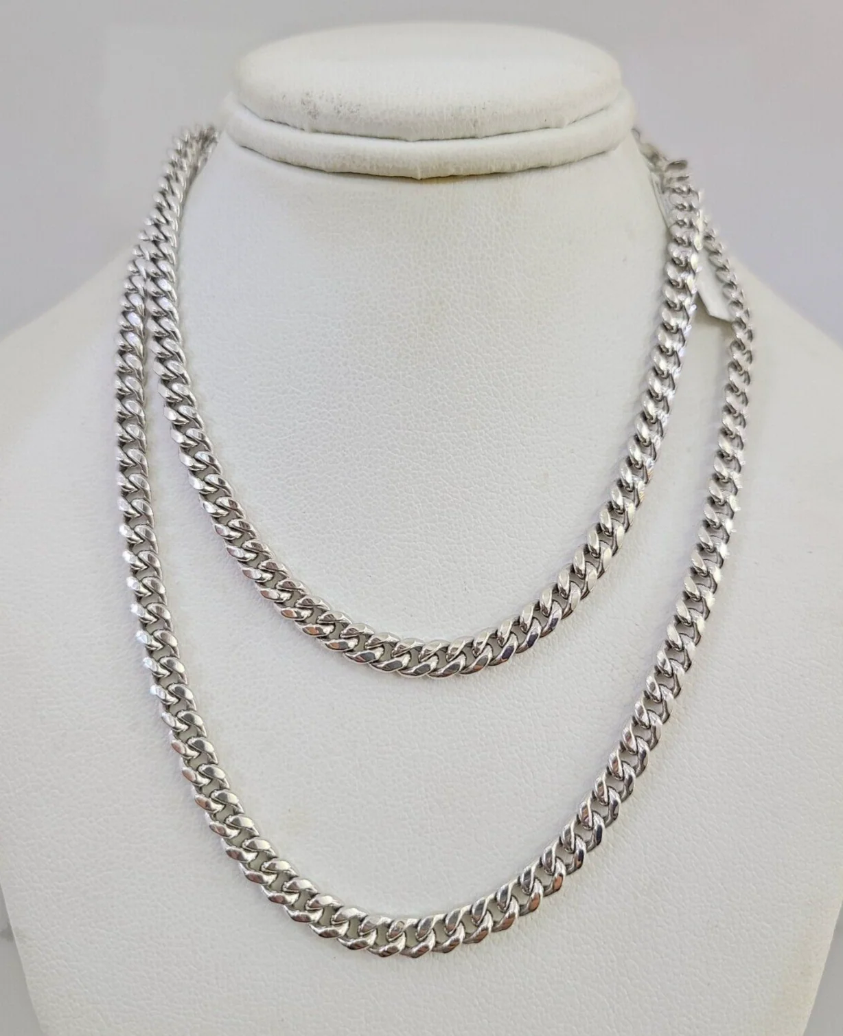 Real 10k Miami Cuban Chain Necklace White Gold 5mm 24" Men Women Real Genuine - Image 5