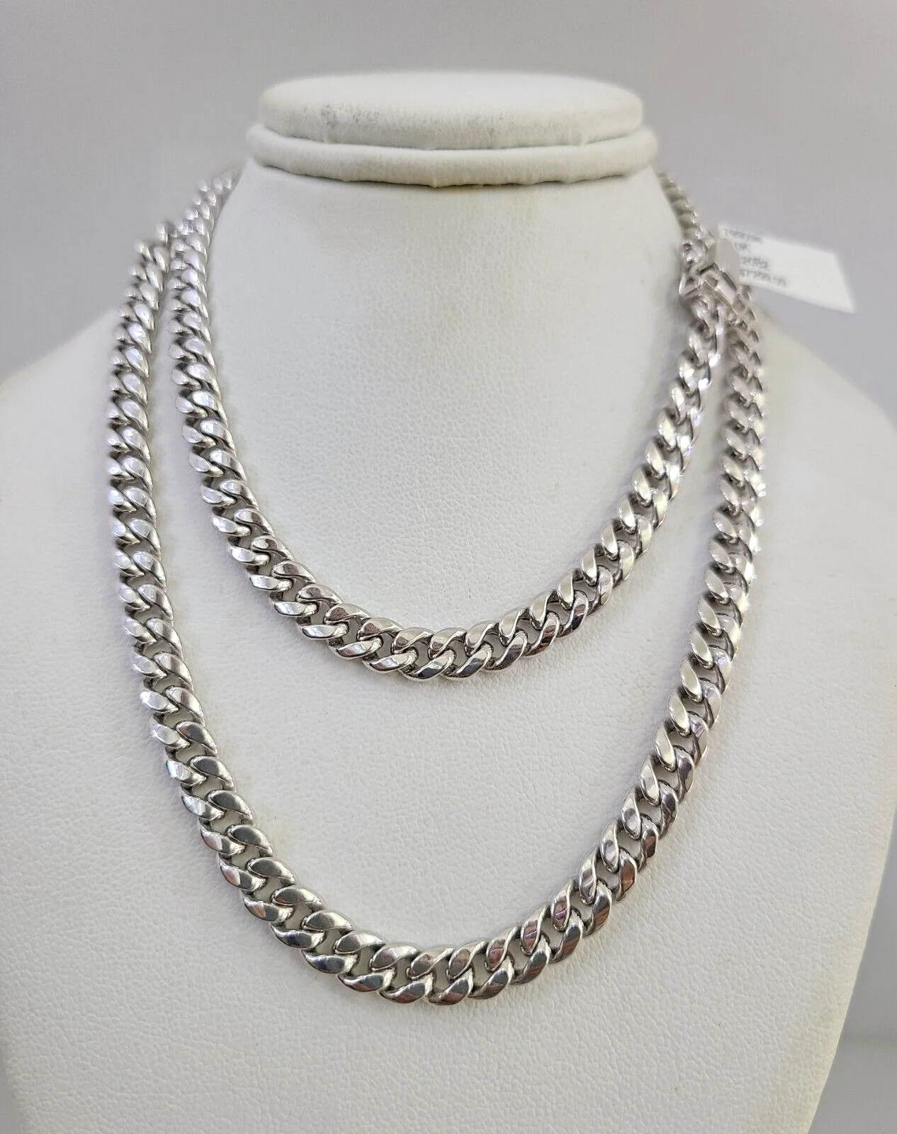 Real 10k Miami Cuban Chain White Gold 5mm 24" Necklace Men Women Real Genuine