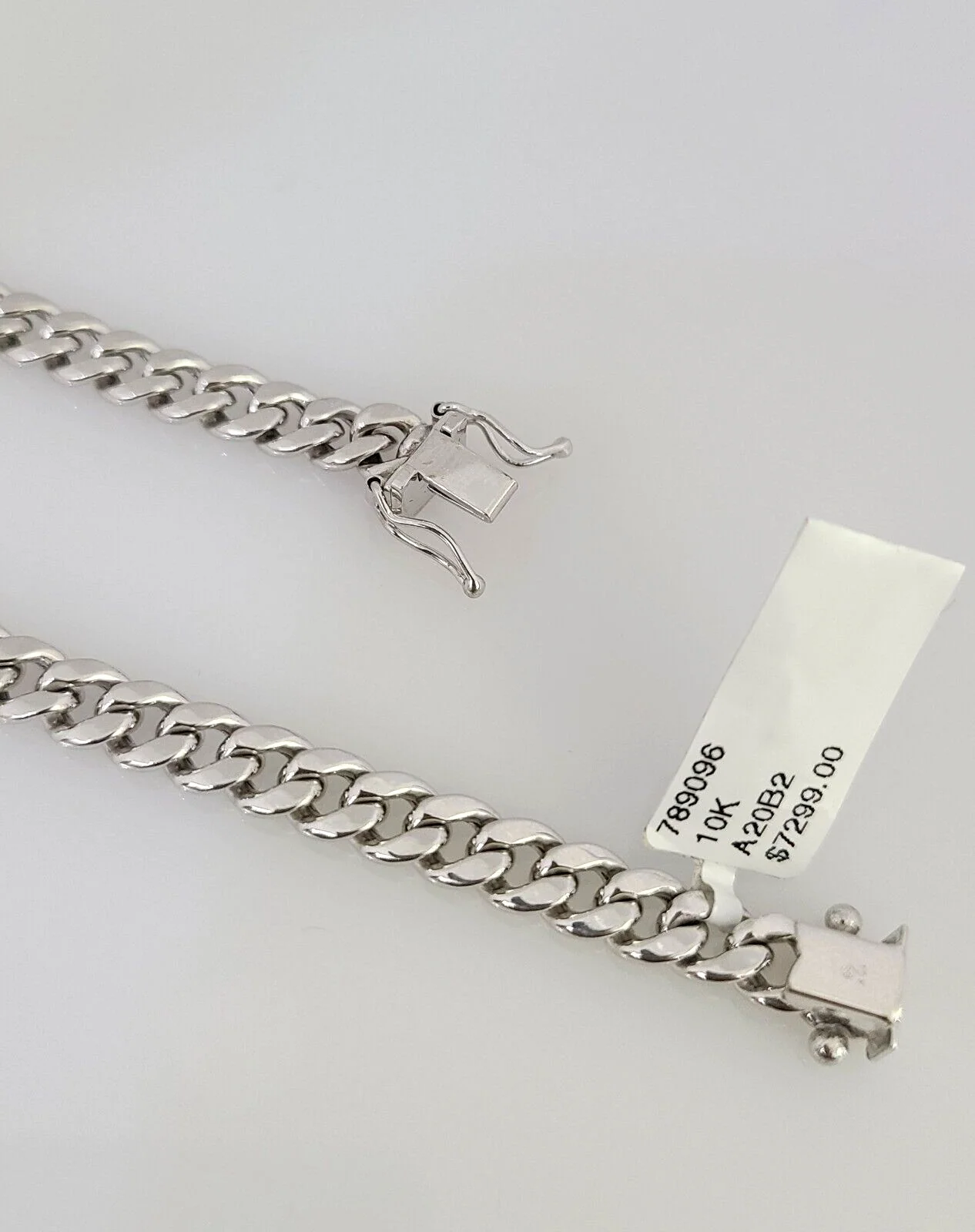 Real 10k Miami Cuban Chain White Gold 5mm 24" Necklace Men Women Real Genuine - Image 2