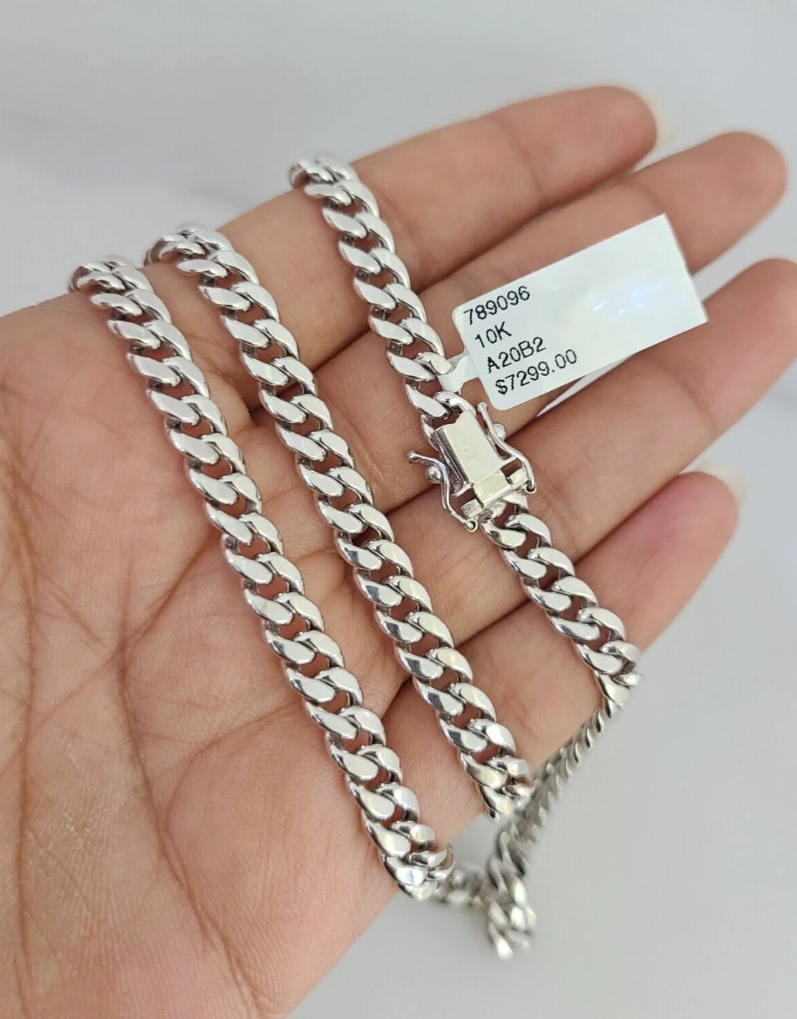 Real 10k Miami Cuban Chain White Gold 5mm 24" Necklace Men Women Real Genuine - Image 4